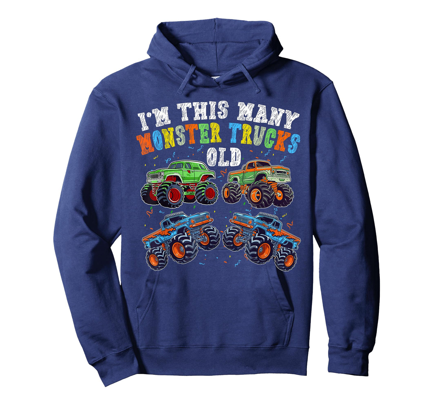 4th Birthday 4 Years Old - I'm This Many Monster Trucks Old T-Shirt