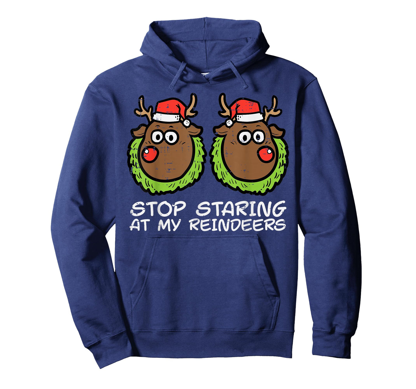 Christmas Stop Staring At My Reindeers Funny Xmas Women T-Shirt