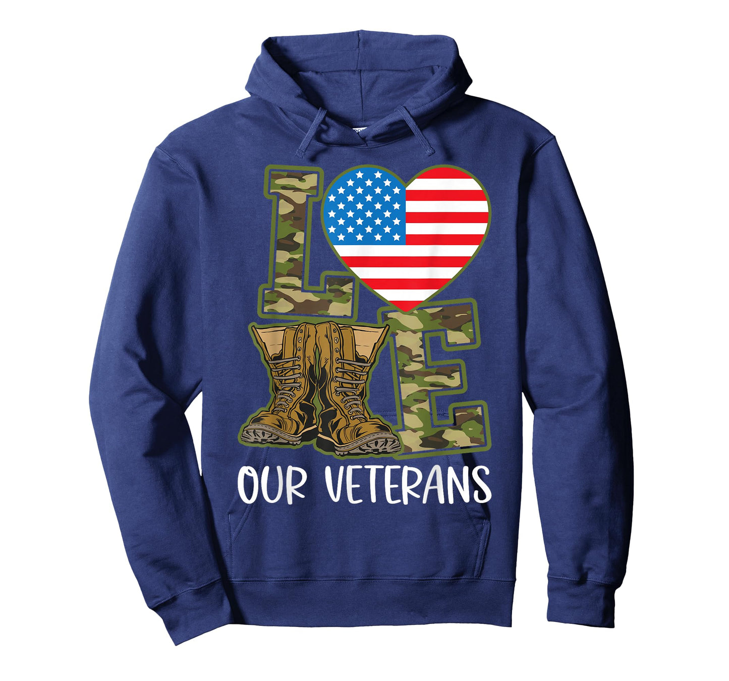 Love Our Veterans Day Proud Military US Flag T-Shirt