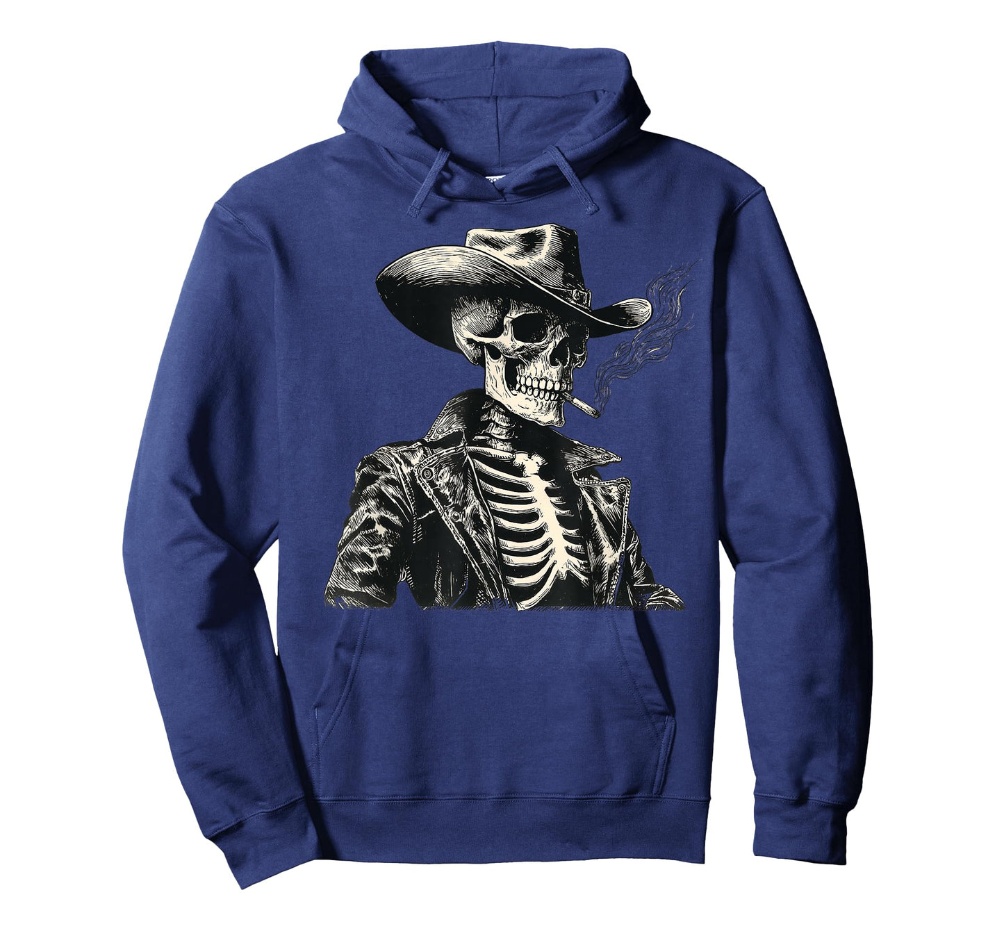 Vintage Rodeo Western Cowboy Skeleton Cigarette Halloween T-Shirt
