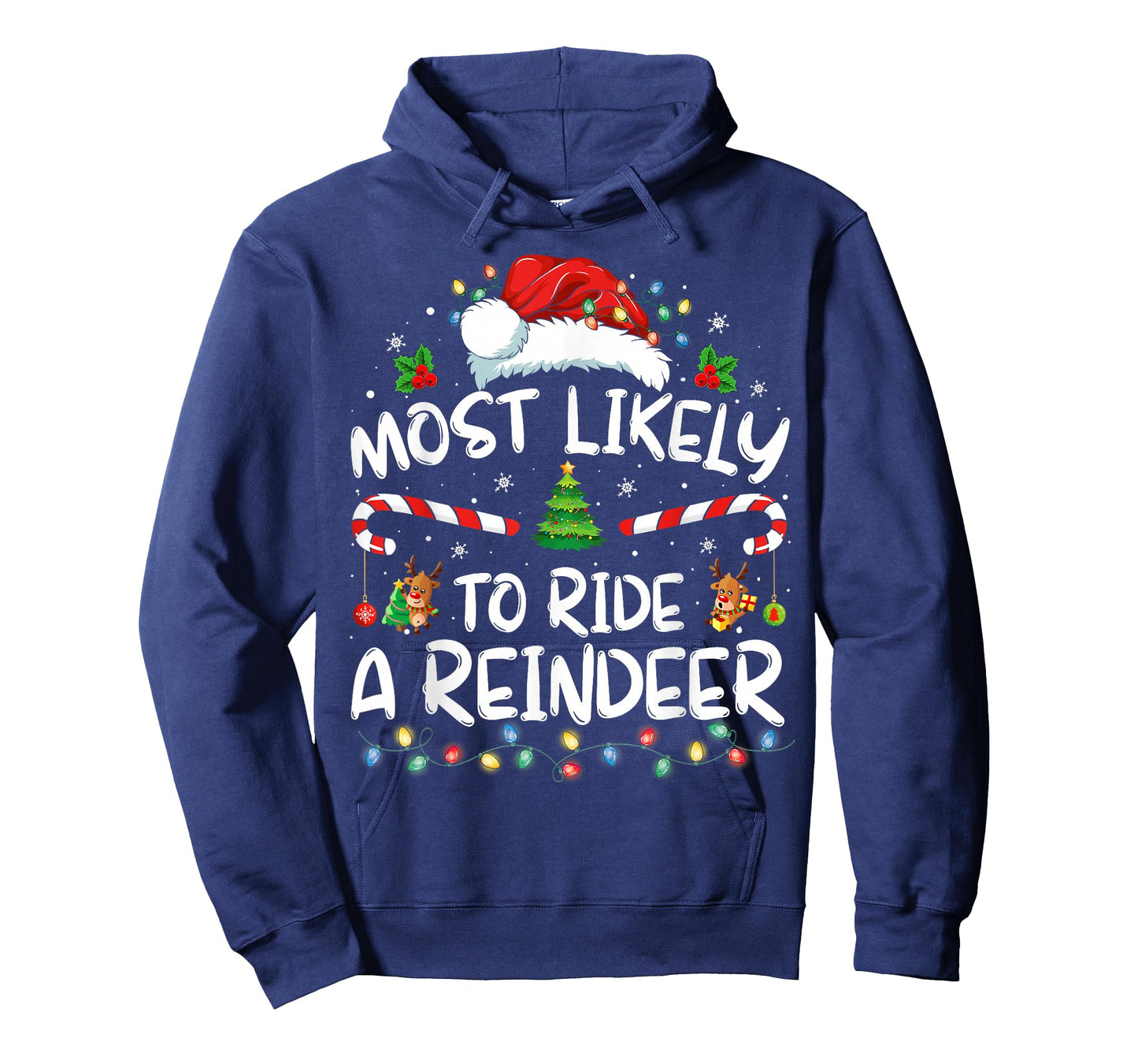 Most Likely To Ride A Reindeer Family Xmas Pajamas Christmas T-Shirt