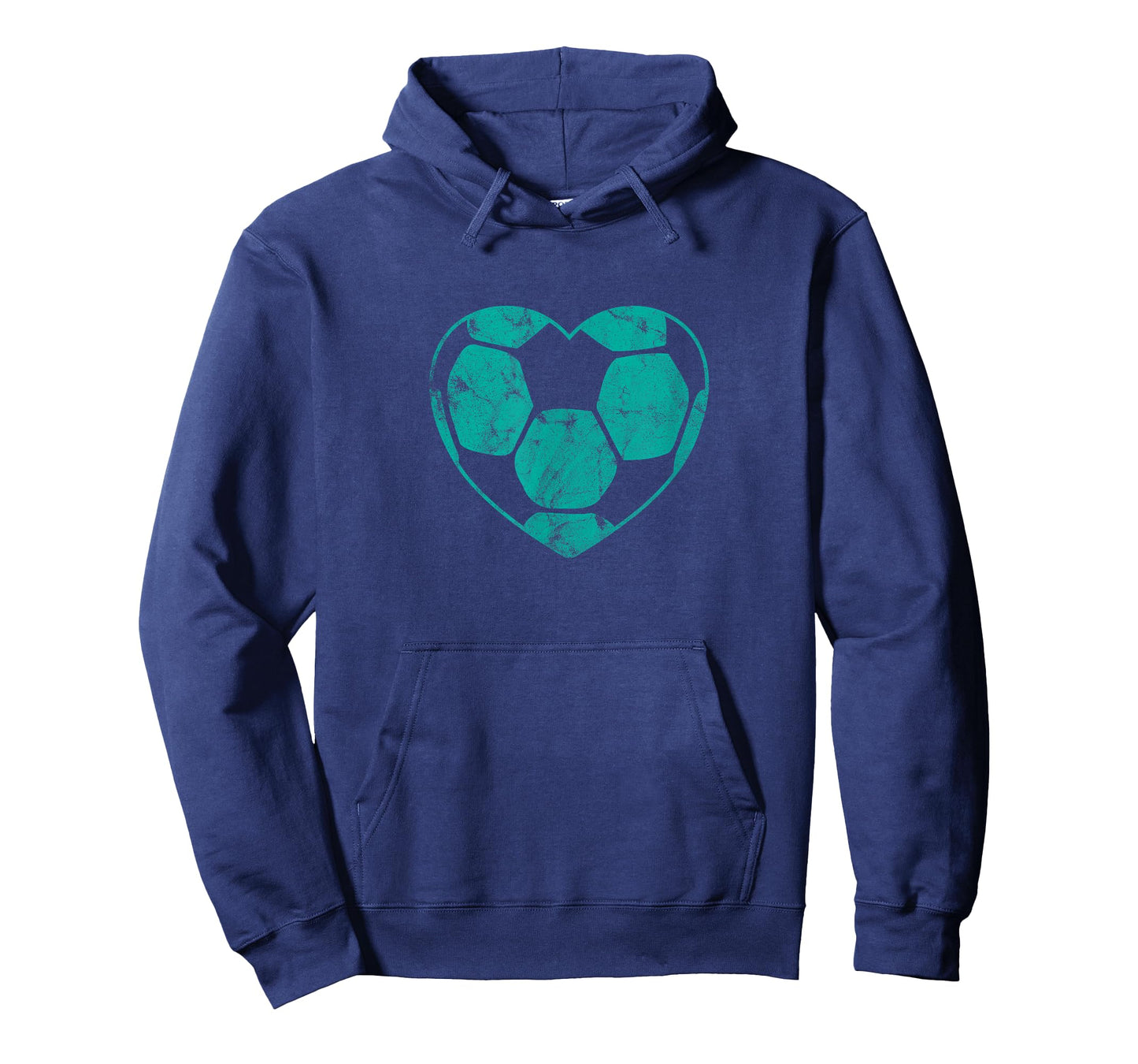 Soccer Ball Teal Heart Mom Fan Parent Vintage T-Shirt