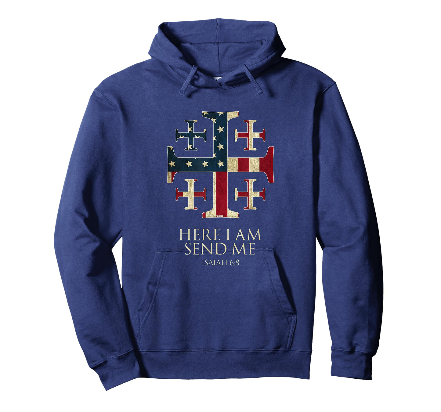 Here I Am Send Me Isaiah 6:8 Christian USA Flag Cross T-Shirt