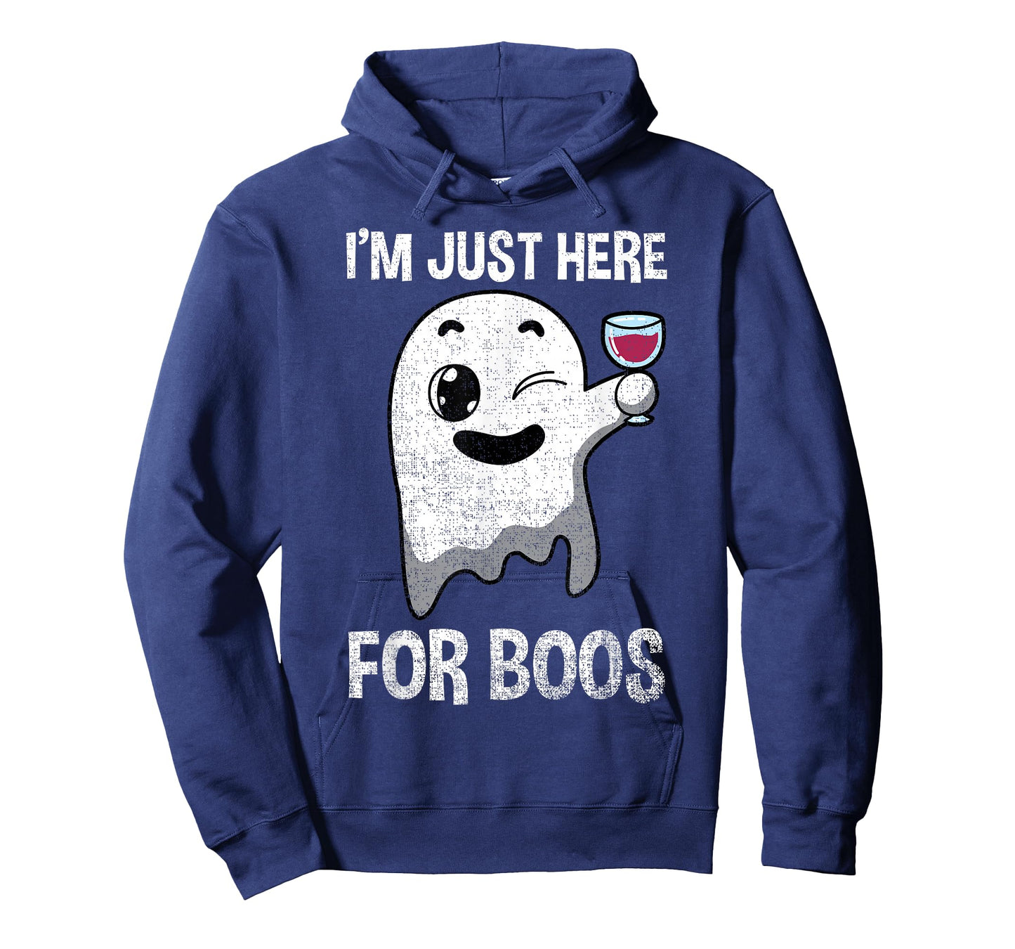 Im Just Here For Boos Shirt Halloween Ghost Wine Glass Wink T-Shirt
