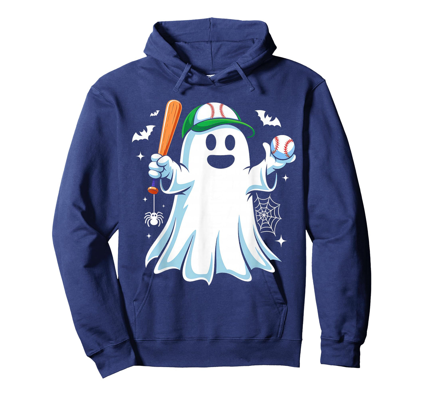 Boo Ghost Playing Baseball Funny Halloween Baseball Costume T-Shirt