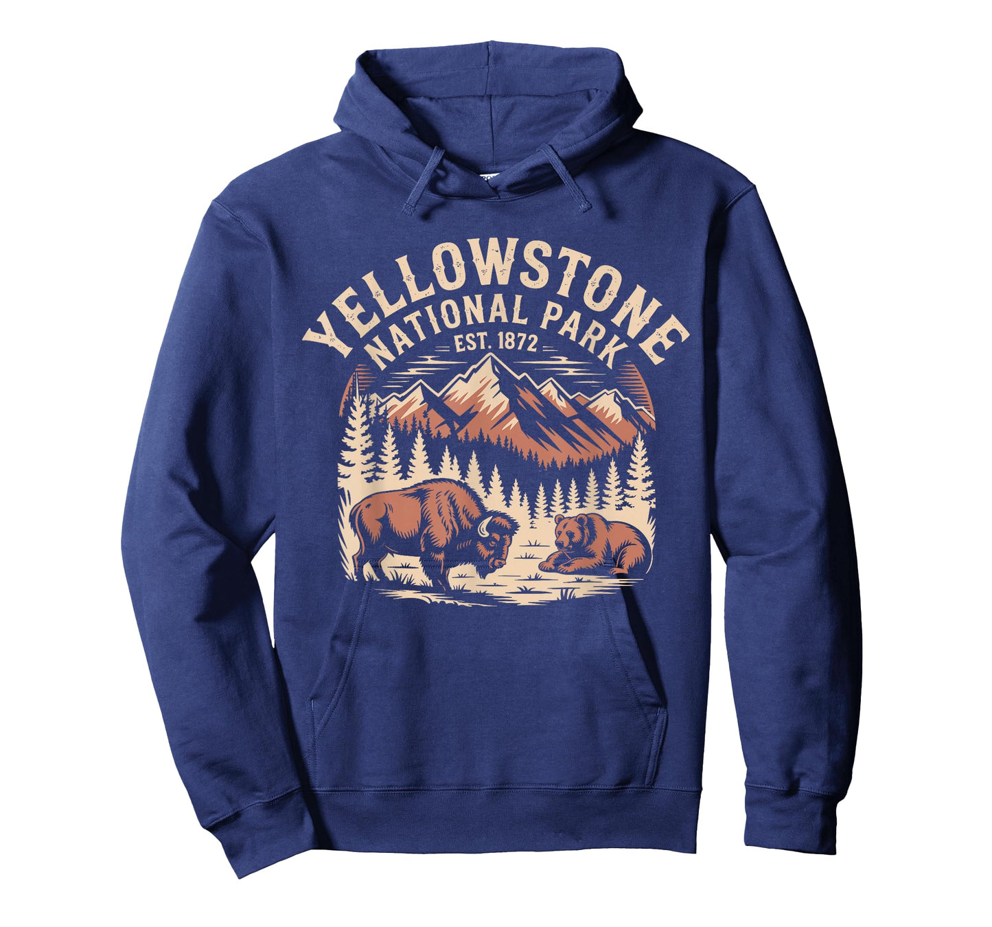 Yellowstone US National Park Bison Bear Vintage T-Shirt