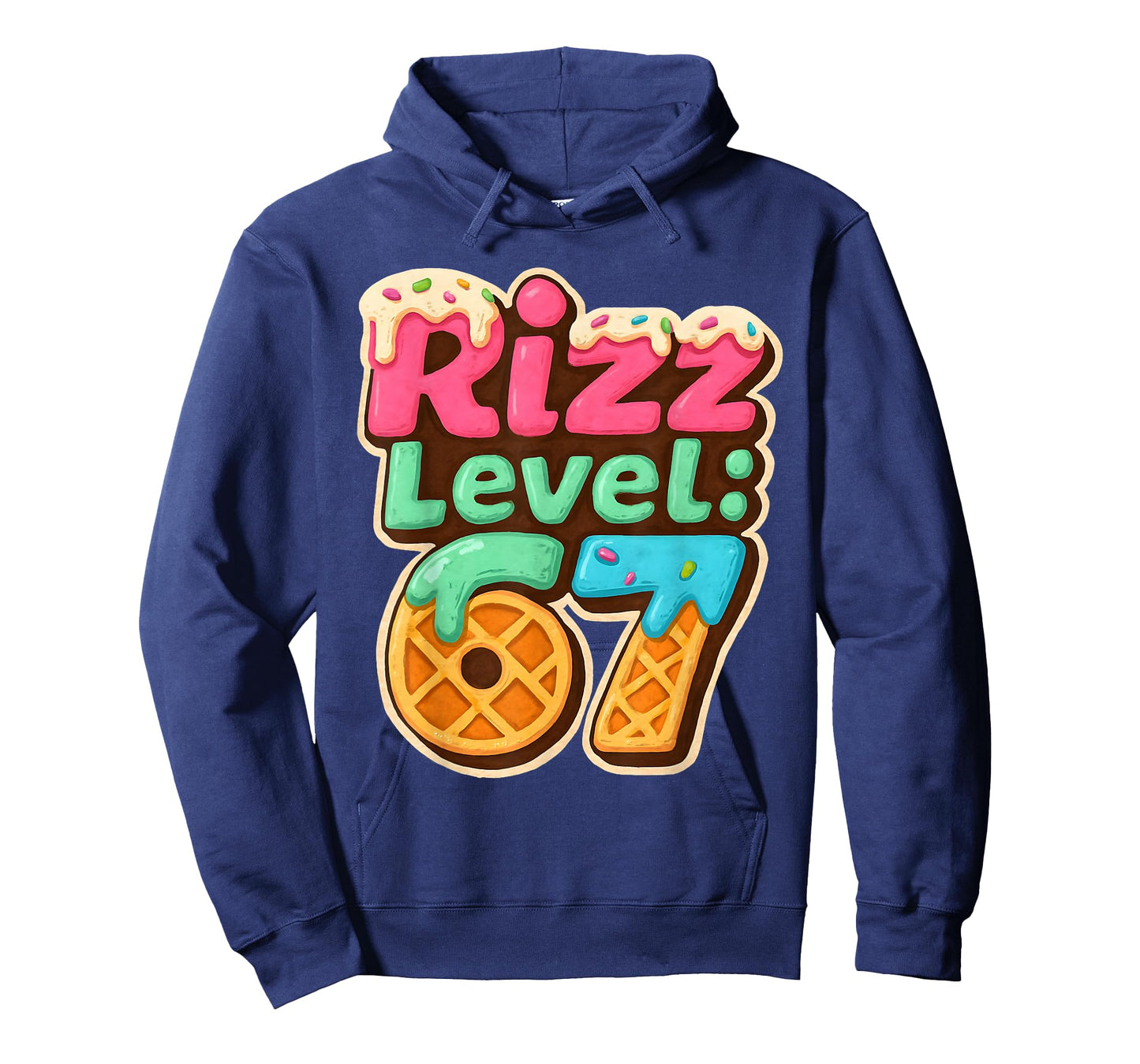 Funny Rizz Level 67 Ice Cream Gamer Style Graphic T-Shirt