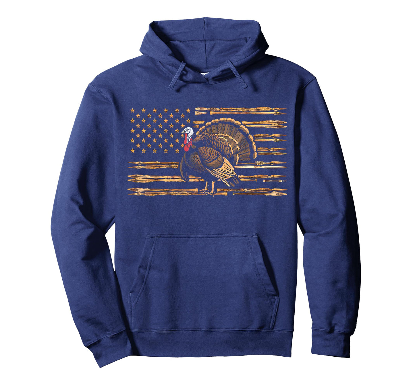 Turkey Hunting Graphic American Flag Tree Camouflage T-Shirt