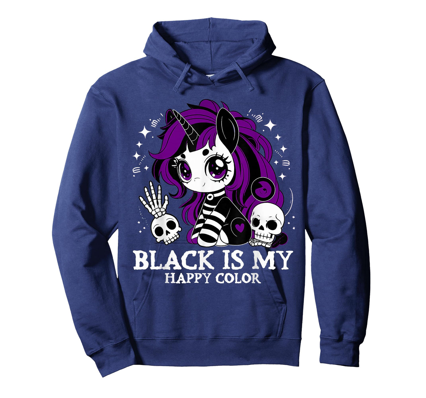 Black is My Happy Color Gothic Unicorn Emo T-Shirt
