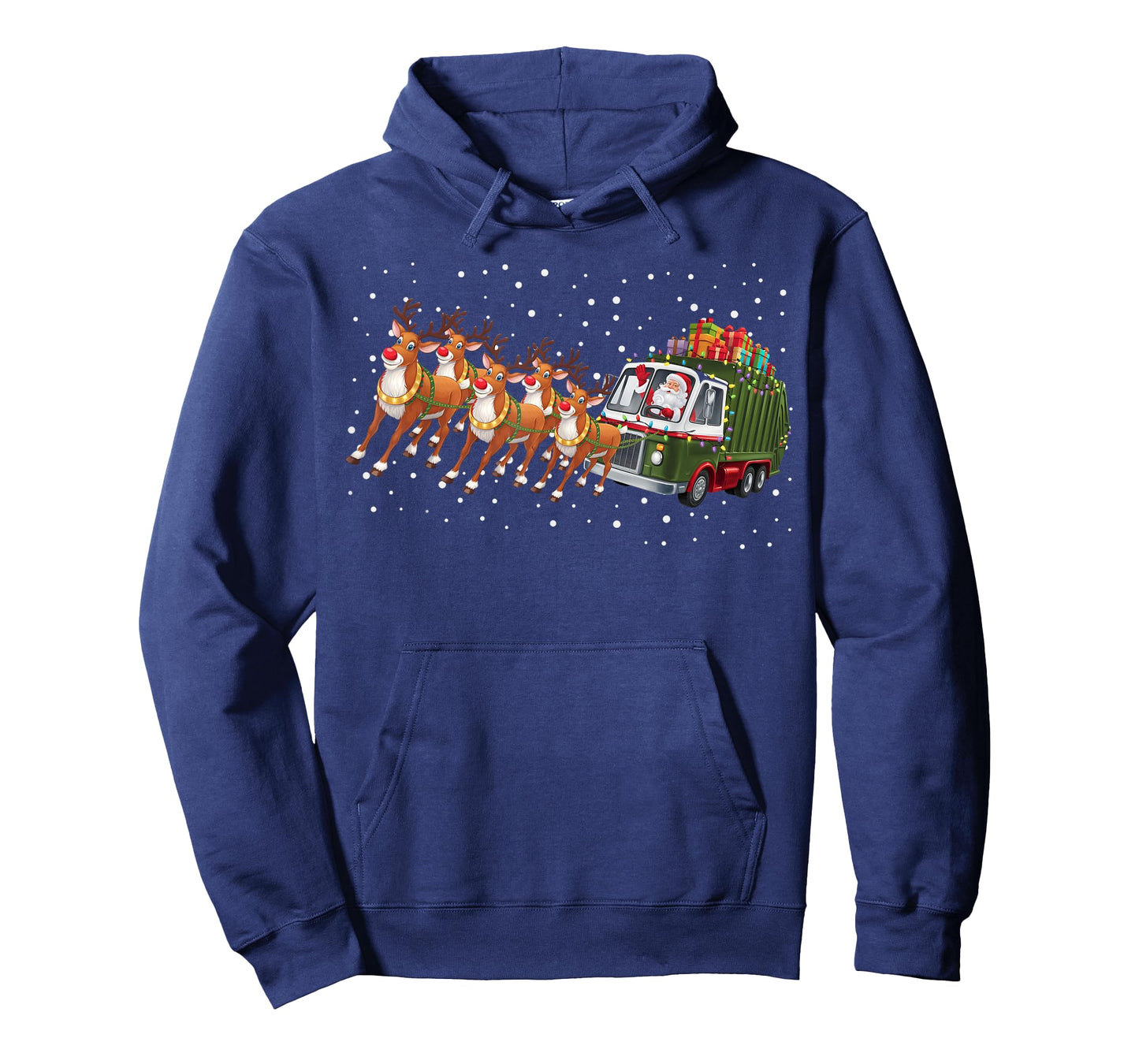 Garbage Truck Santa Sleigh Reindeer Christmas Kids Toddler T-Shirt