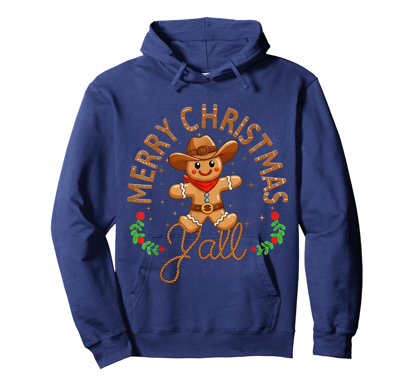 Merry Christmas Yall Gingerbread Cowboy Howdy Western Xmas T-Shirt