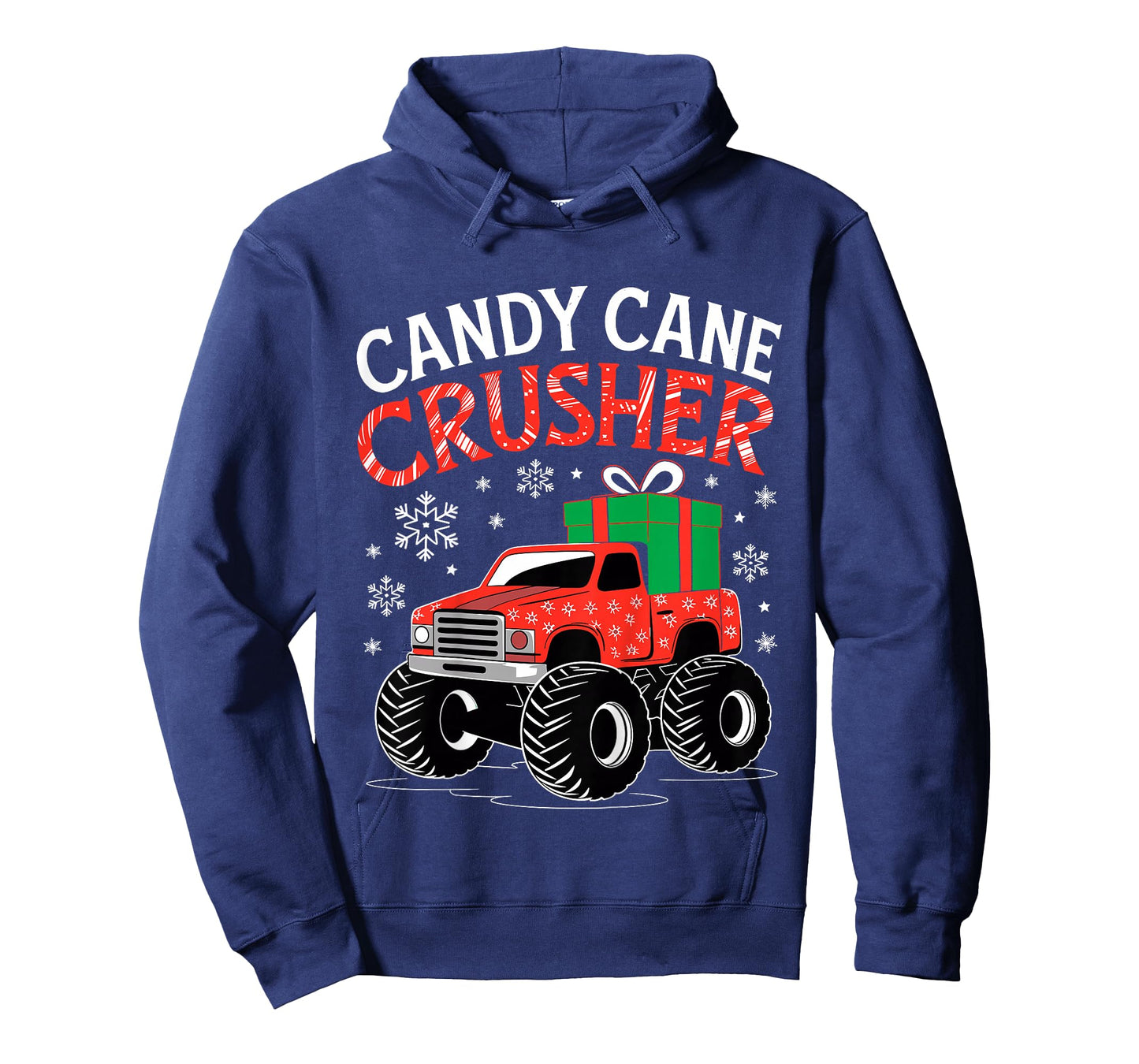 Kids Candy Cane Crusher Christmas Monster Truck Xmas Toddler Boys T-Shirt