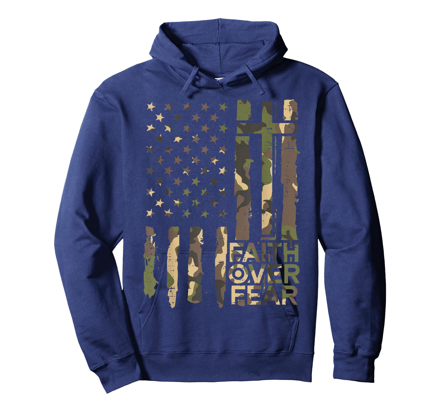 Christian Faith Over Fear Camo US Flag Patriot Men Women Kid T-Shirt