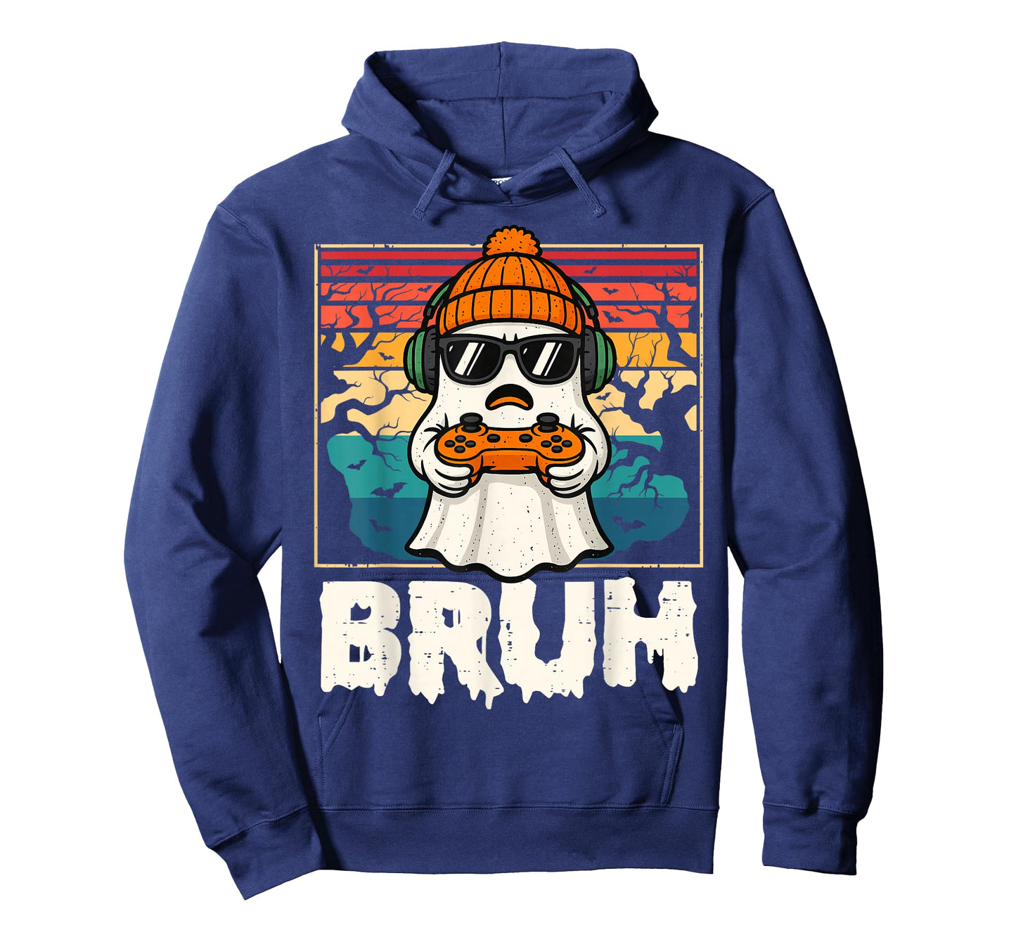 Bruh Gamer Halloween Ghost Video Gaming Men Boys Kids T-Shirt