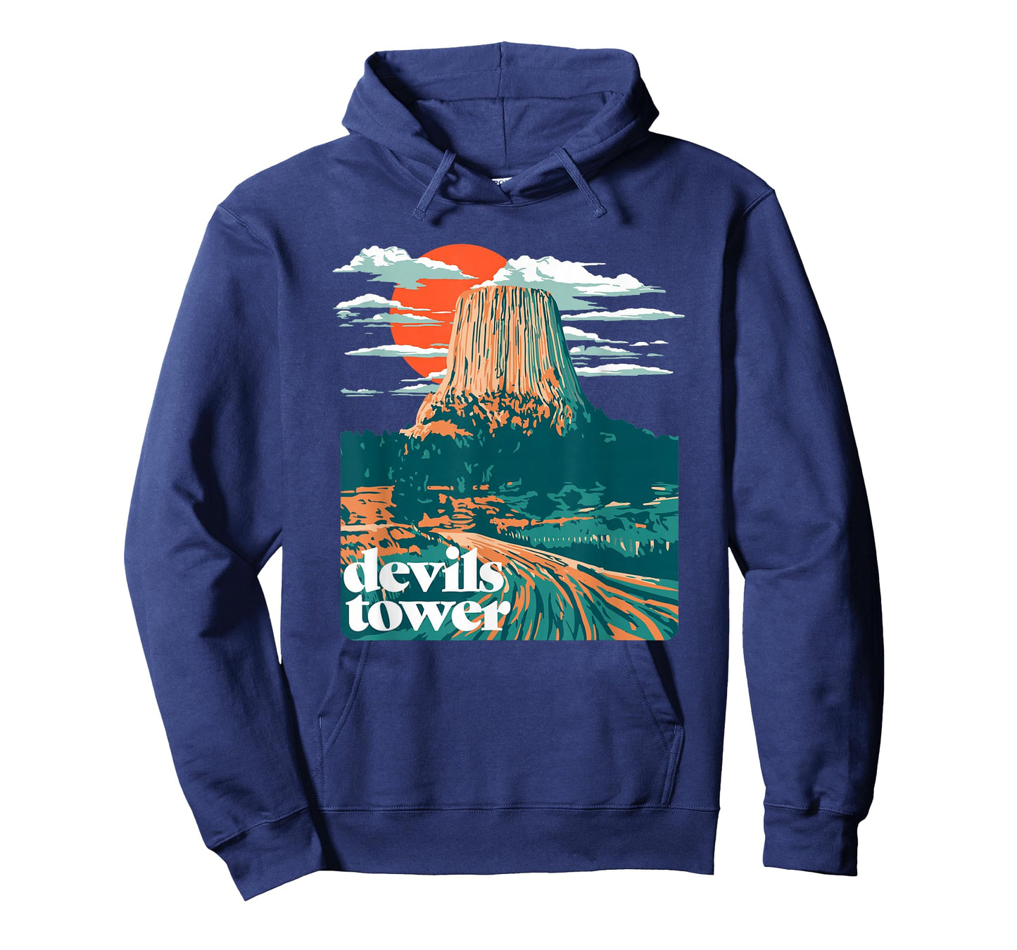 Retro Devils Tower Monument Vintage Design Graphic T-Shirt