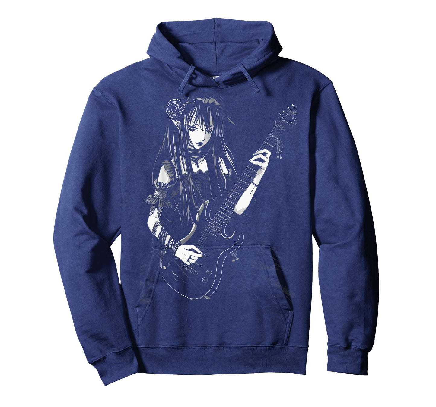 Anime Goth Girl Playing Manga Guitar Gothic Rock T-Shirt