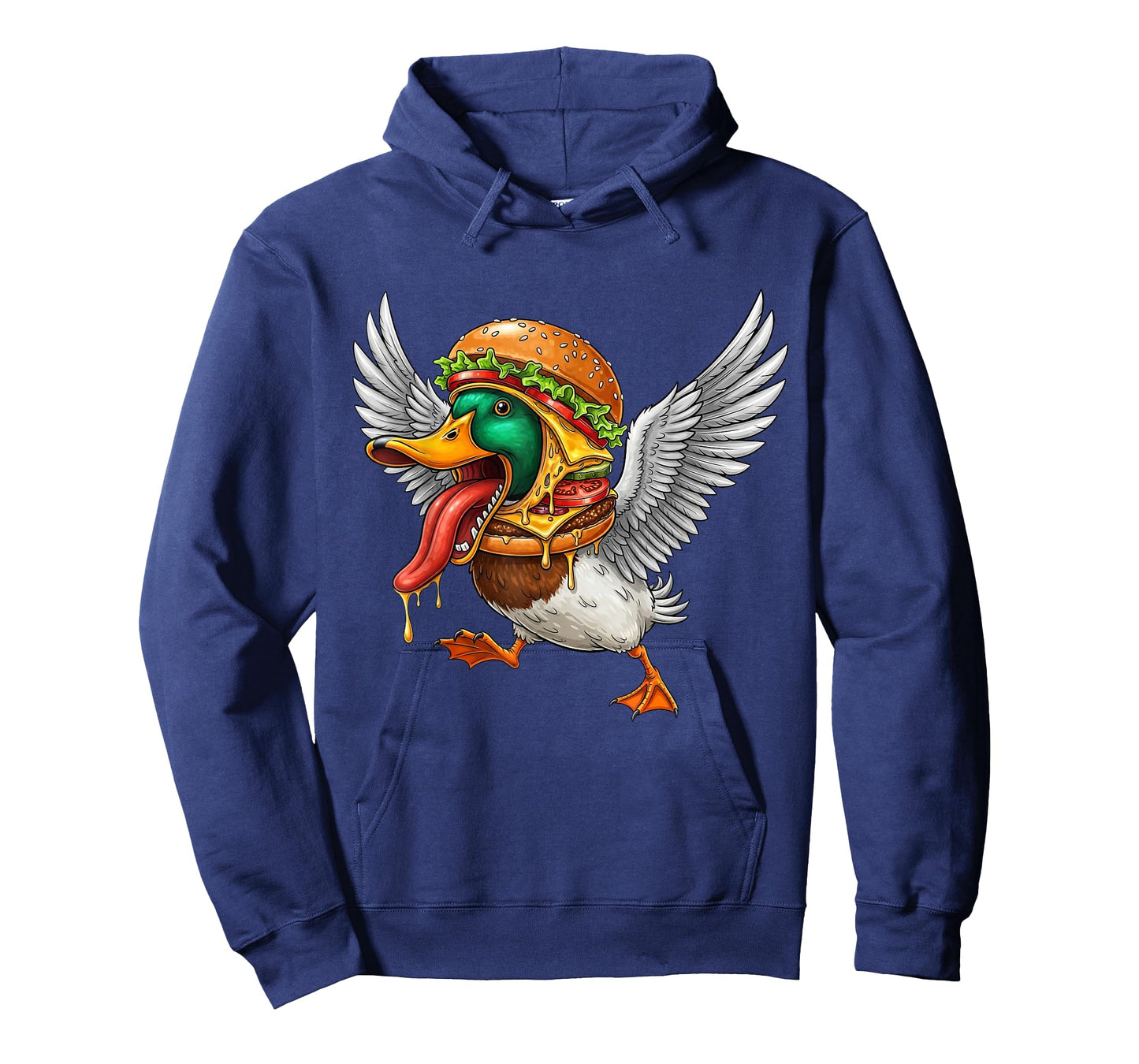 Funny Halloween Screaming Duck Cheeseburger Monster T-Shirt