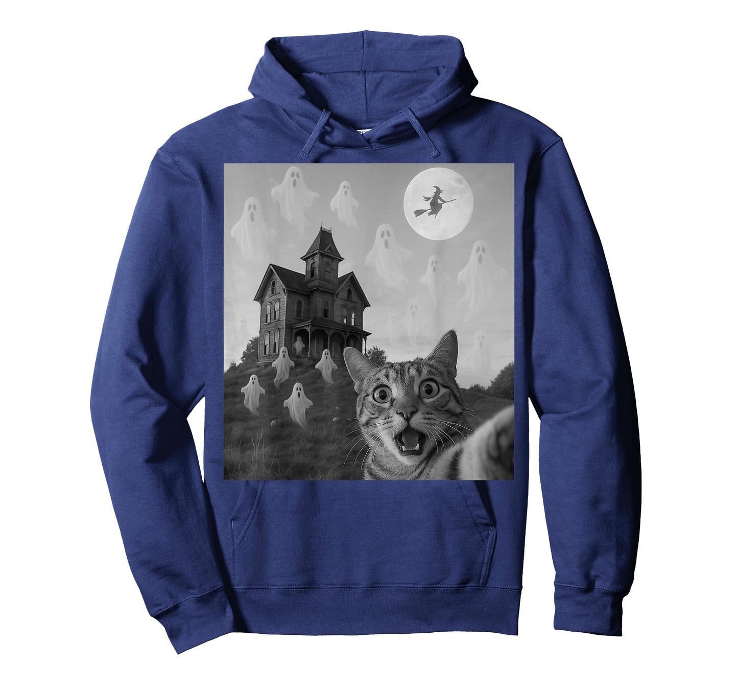 Halloween Cat Selfie Scary House Ghosts Funny Cat Halloween T-Shirt