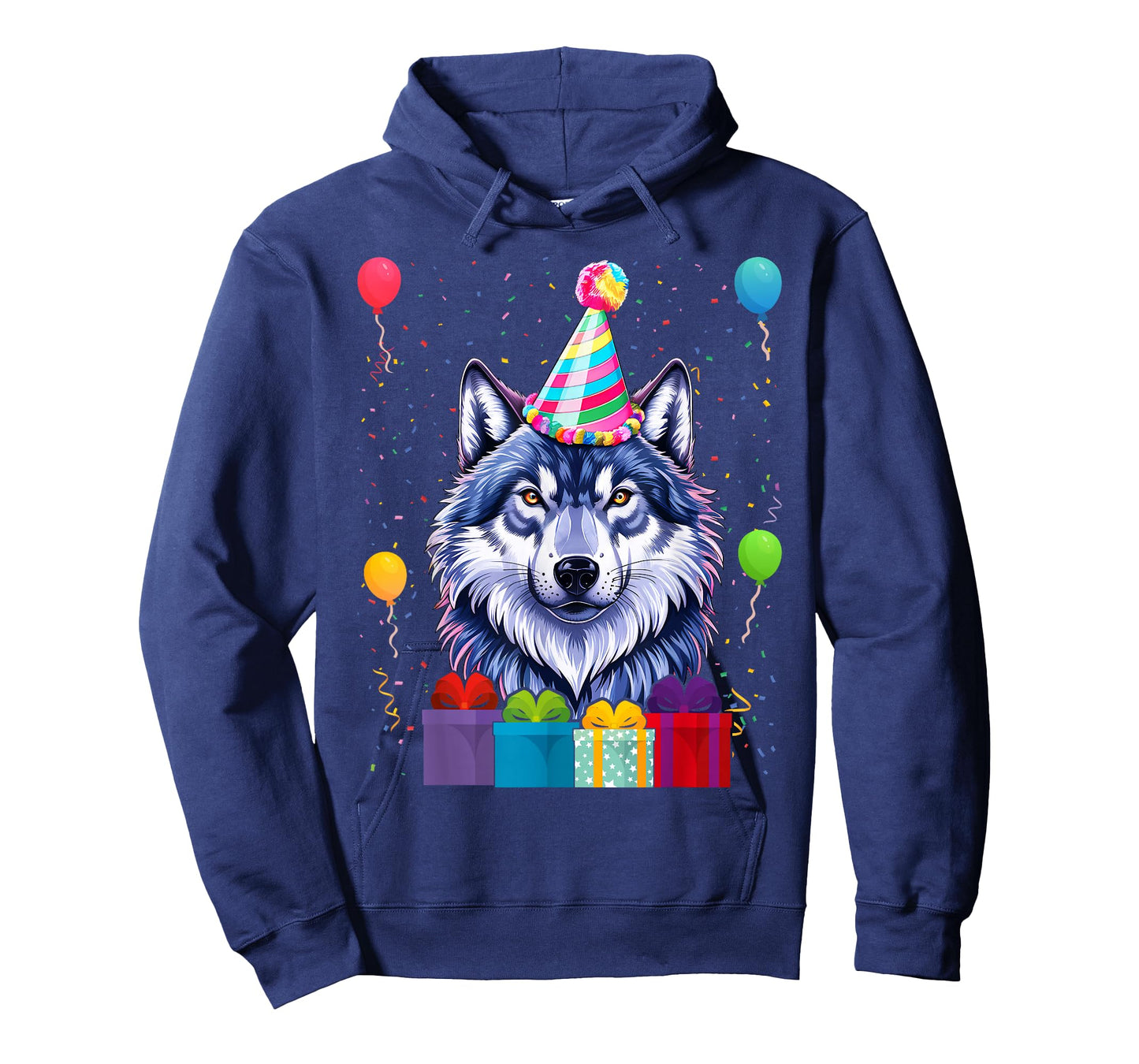 Wolf Birthday Hat Themed Party Wolves Painting Wolf Lover T-Shirt