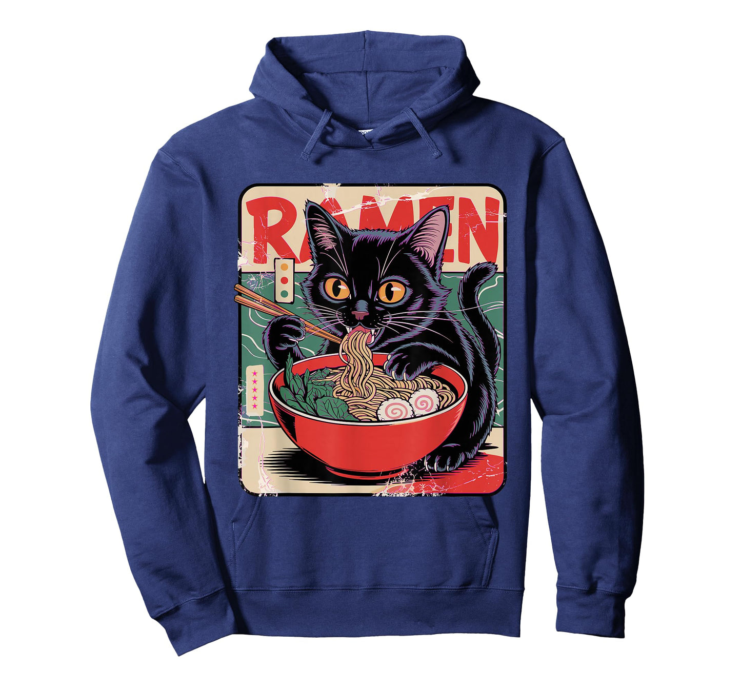 Cat Ramen Anime Design For Women Men Kids Adults Funny Cat T-Shirt