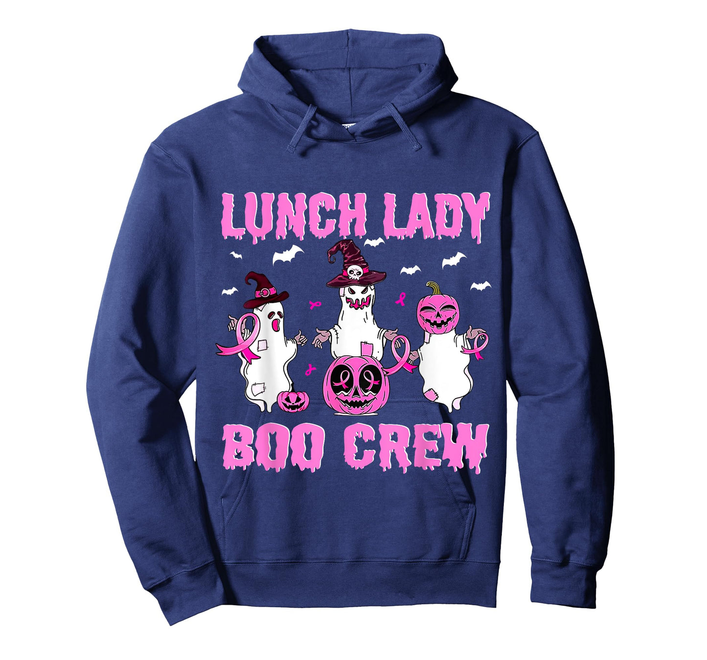 Lunch Lady Boo Crew Pumpkin Pink Breast Cancer Halloween T-Shirt