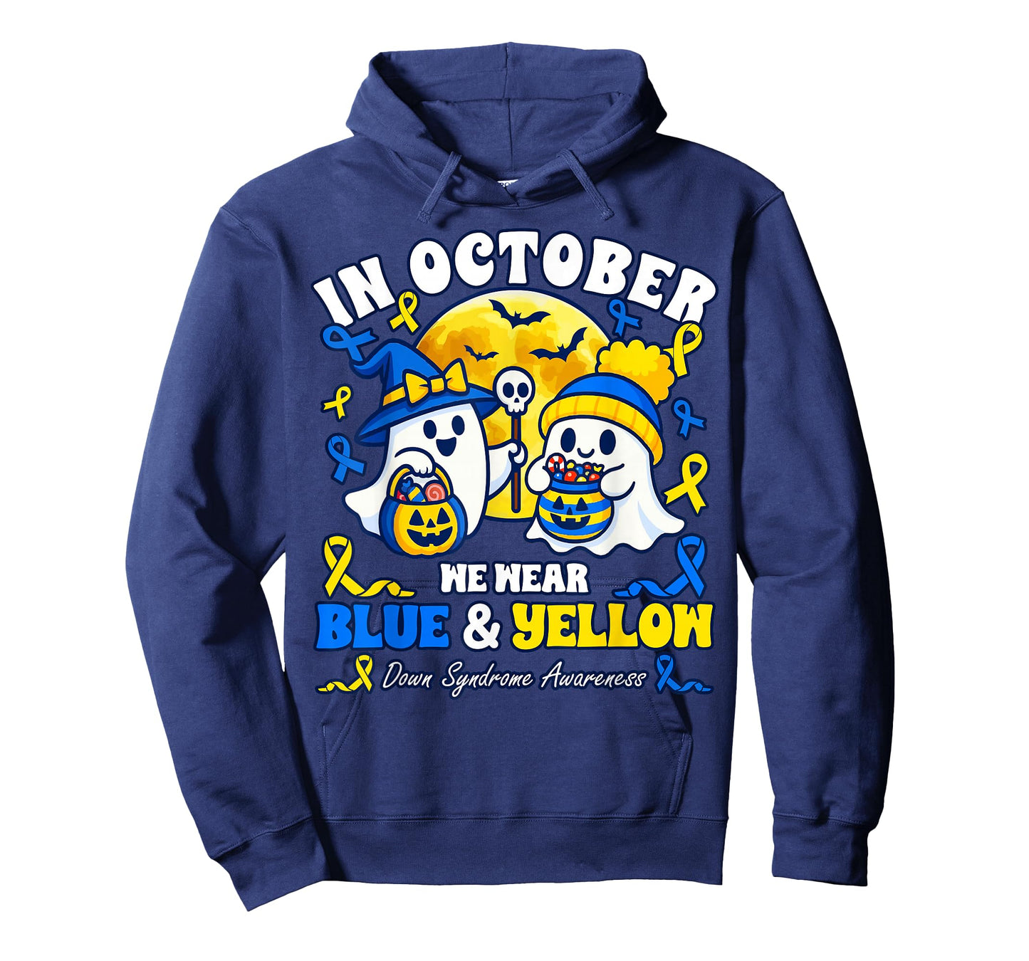 in October We Wear Blue & Yellow Down Syndrome Awareness T-Shirt
