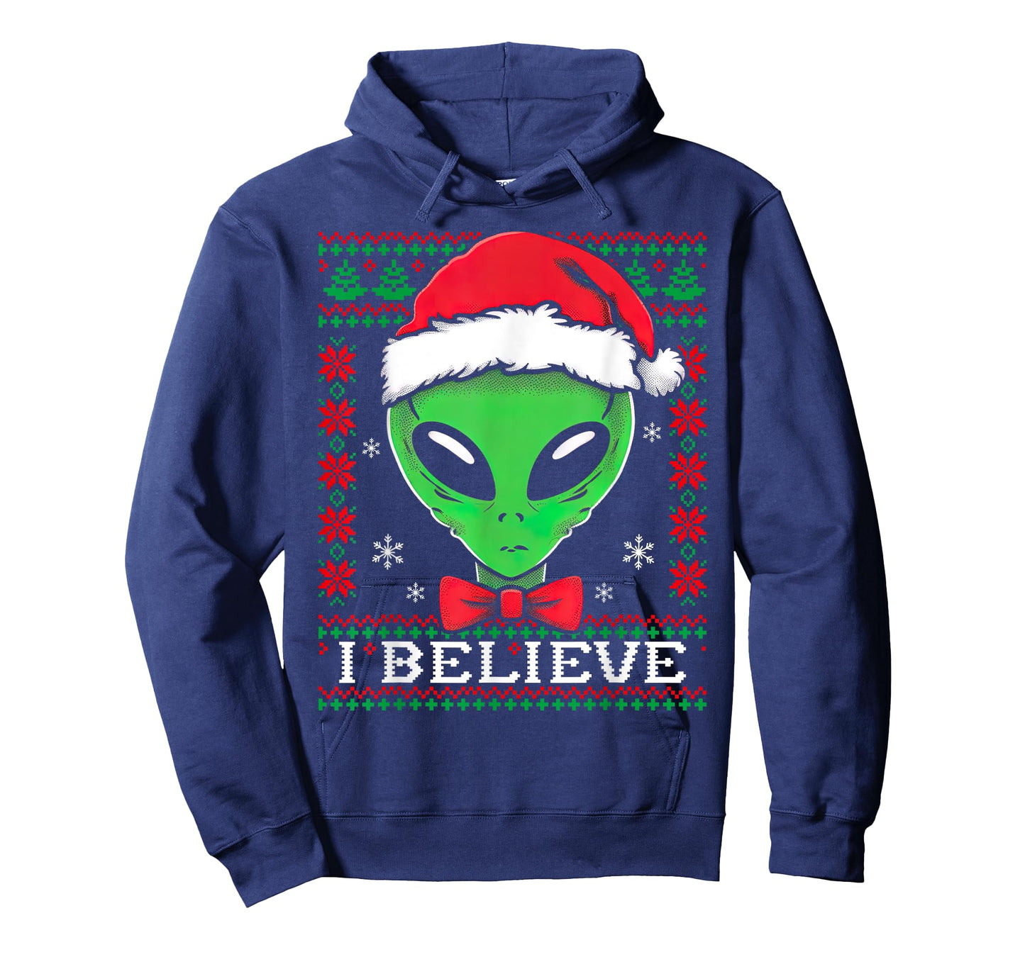 Festive UFO santa Alien Ugly Sweater Christmas Sci-Fi Lovers T-Shirt