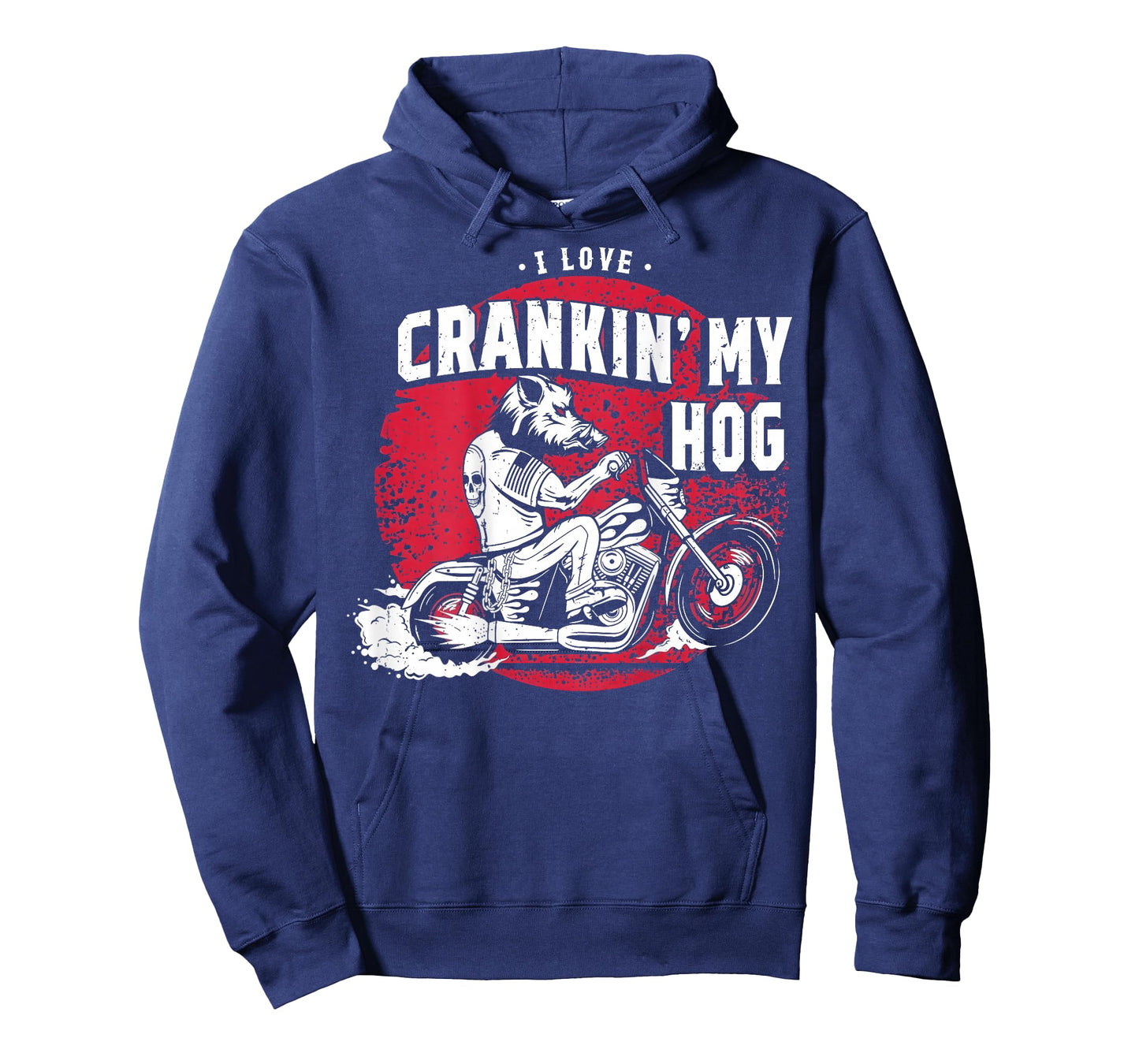 I Love Crankin' My Hog Biker (on Back) T-Shirt