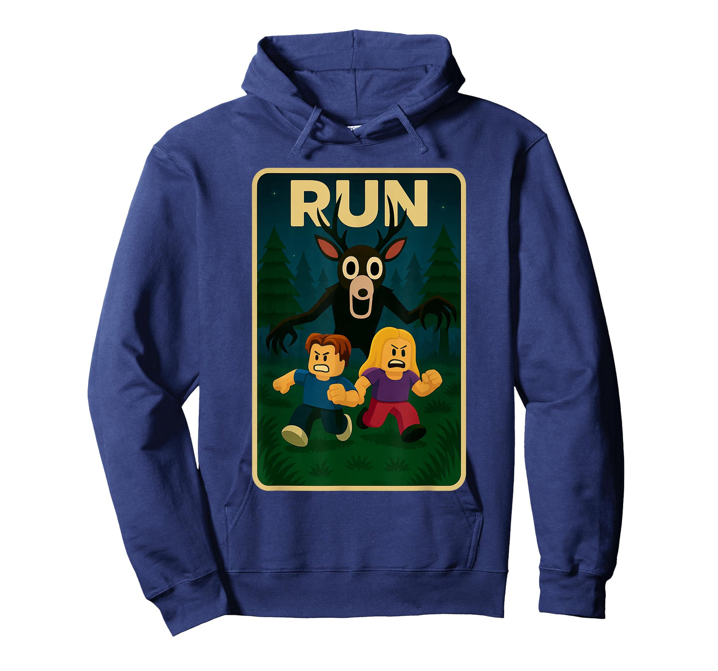 Run - 99 Nights Halloween Gamer Deer in The Forest Kids Meme T-Shirt