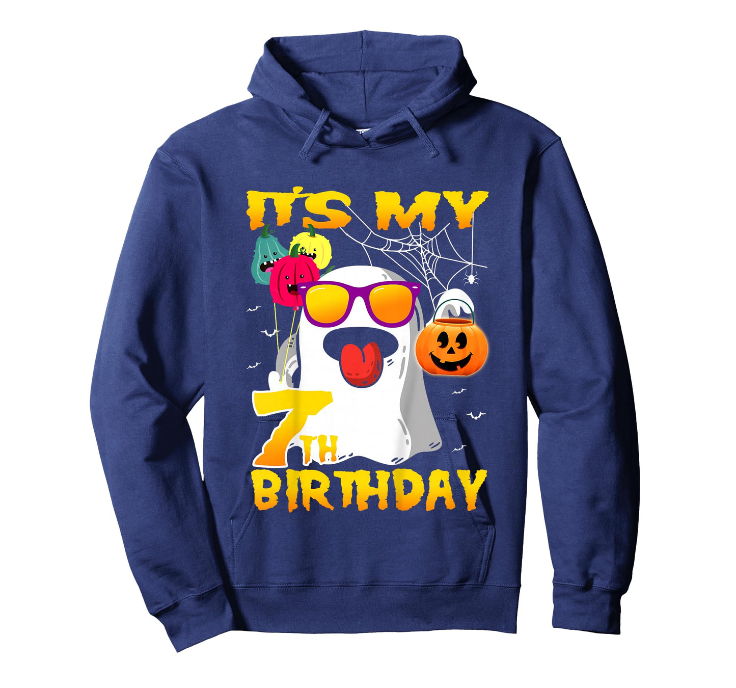 Kids It's My 7th Birthday Ghost Pumpkin Halloween Party 7 yrears T-Shirt