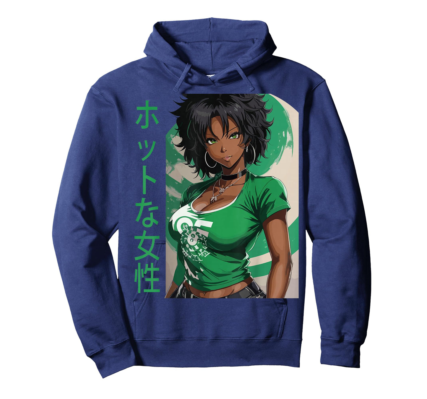 Black Anime Girl Kawaii Waifu Aesthetic Japanese Woman T-Shirt