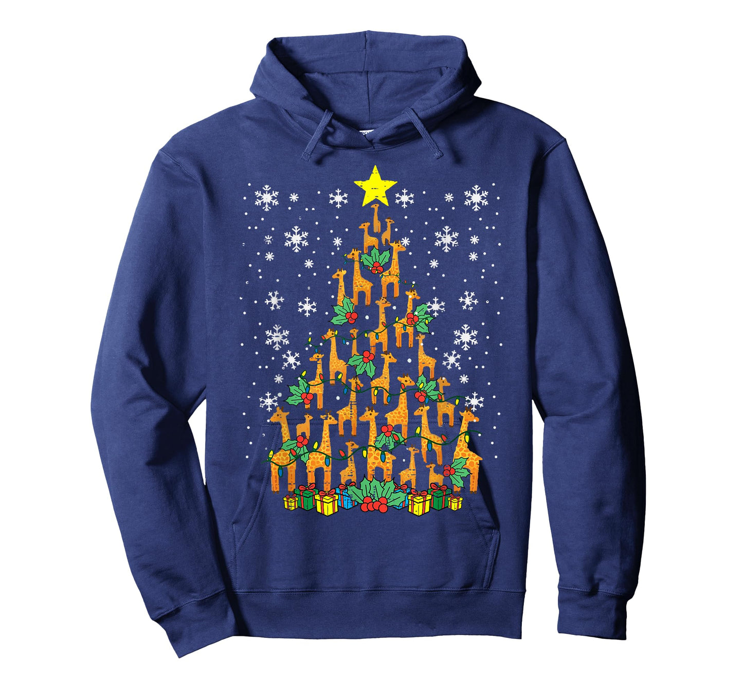 Giraffe Christmas Tree Xmas Zoo Animal Boys Kids Men Women T-Shirt