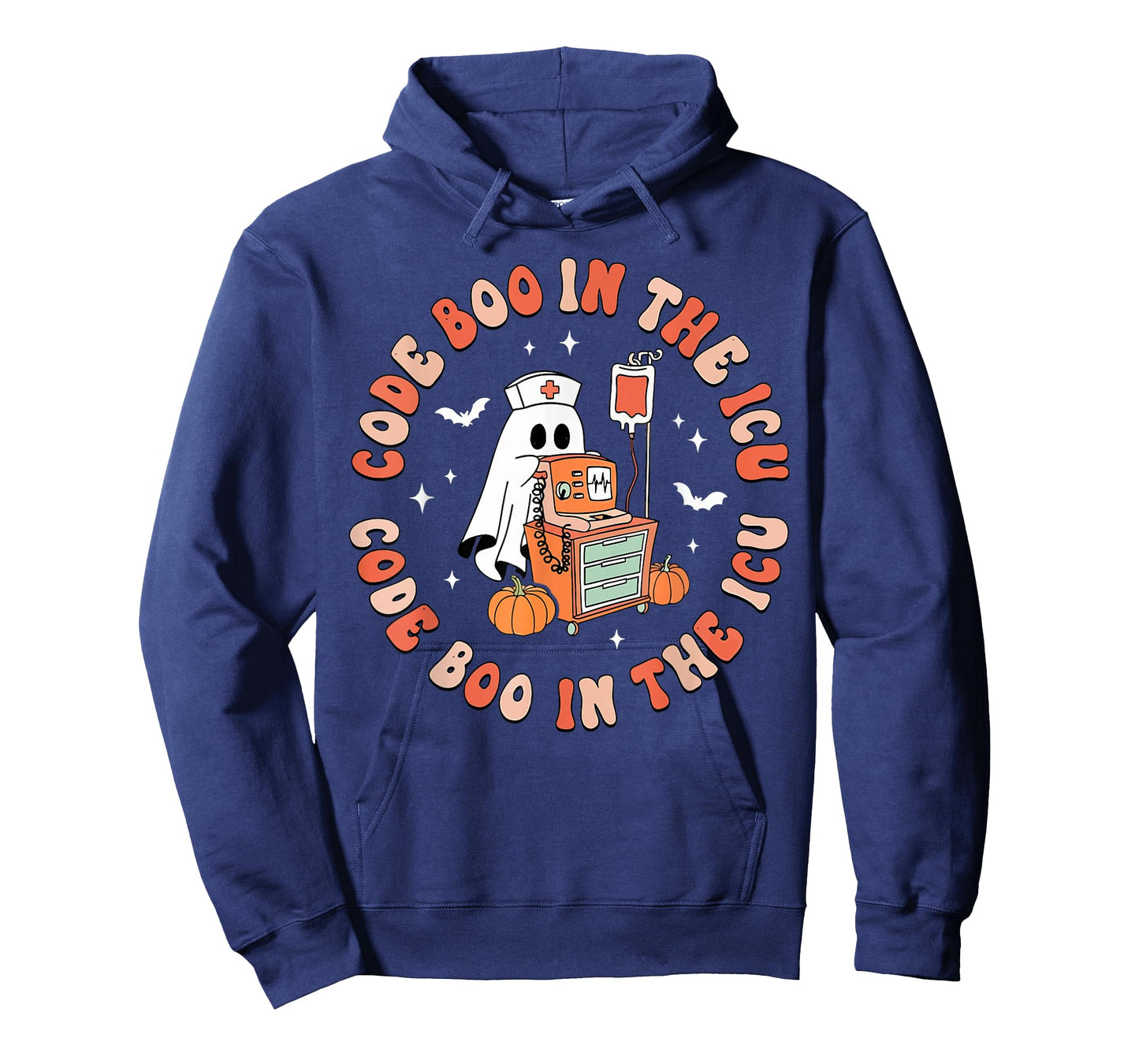 Retro Halloween Micu Sicu RN Nurse Ghost Code Boo in The ICU T-Shirt