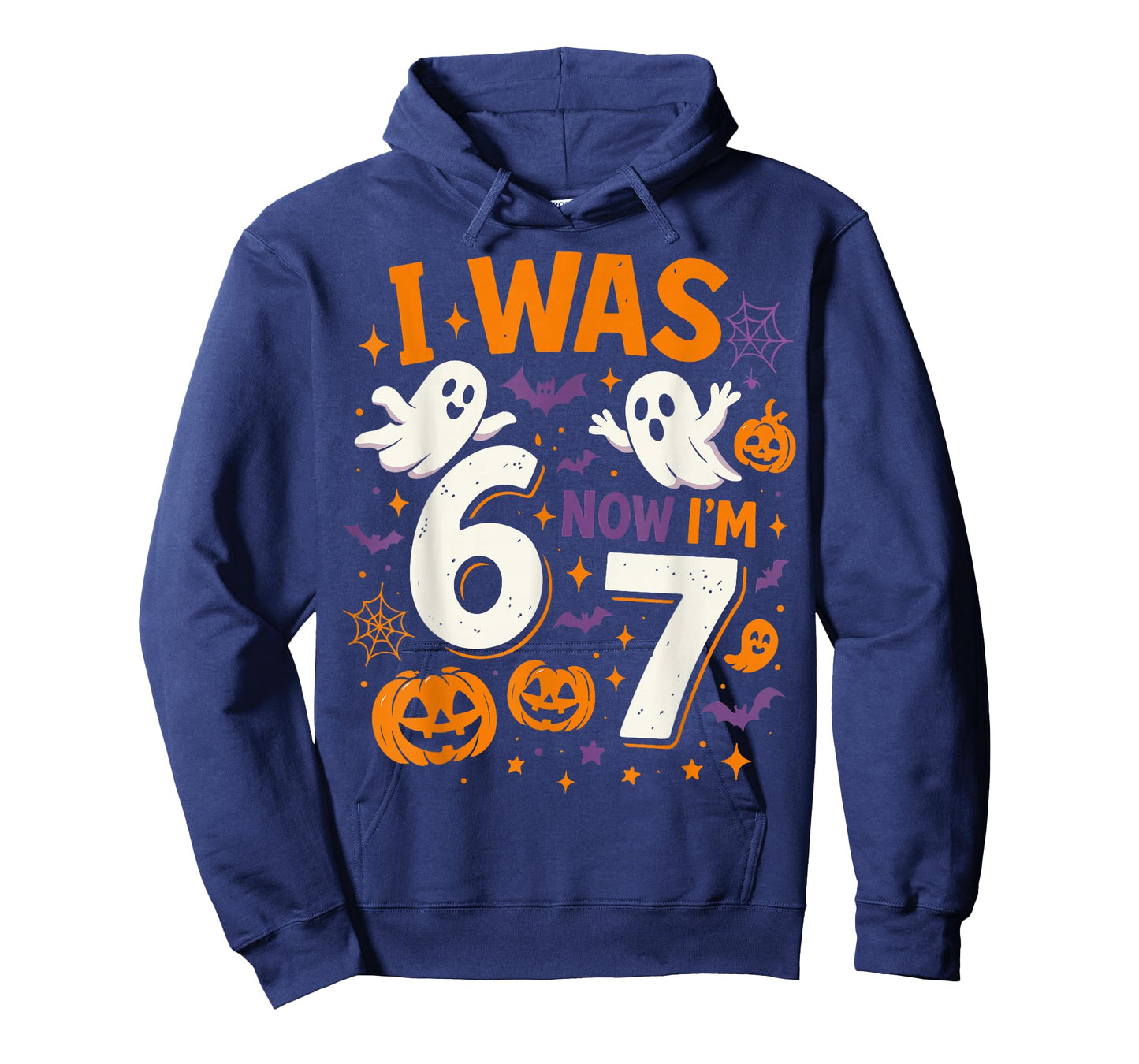 7 Year Old Birthday I was 6 Now I'm 7 Funny Halloween Ghost T-Shirt