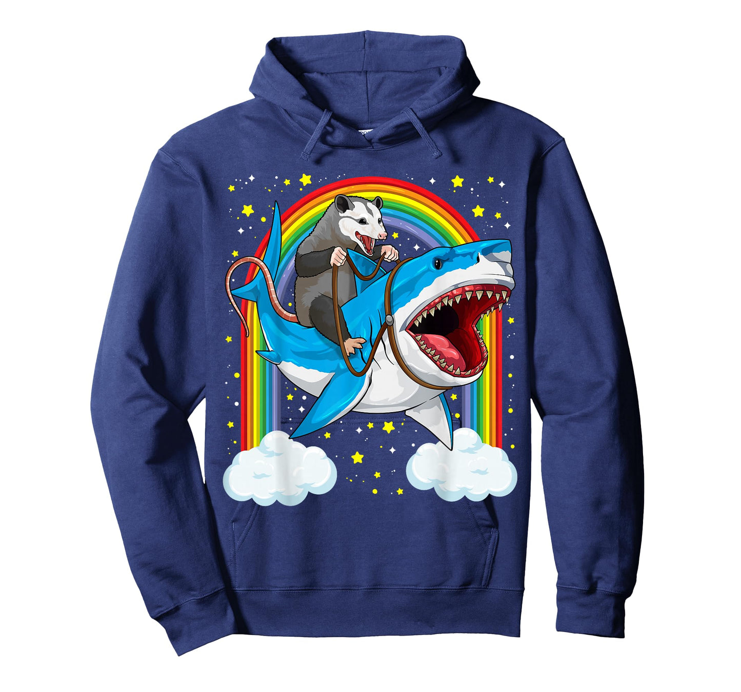 Funny Opossum Riding Shark Possum Trash Marsupial Mashup T-Shirt