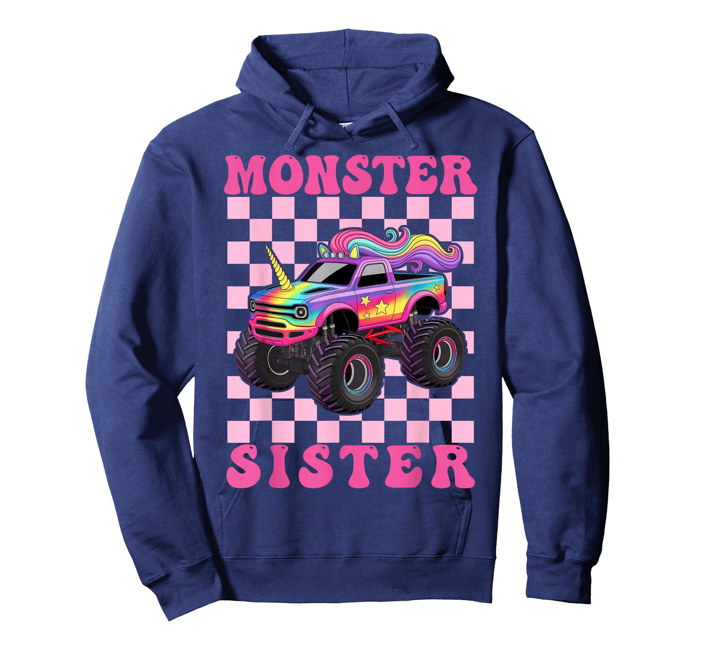Monster Truck Sister Pink Monster Trucks Lover Groovy T-Shirt