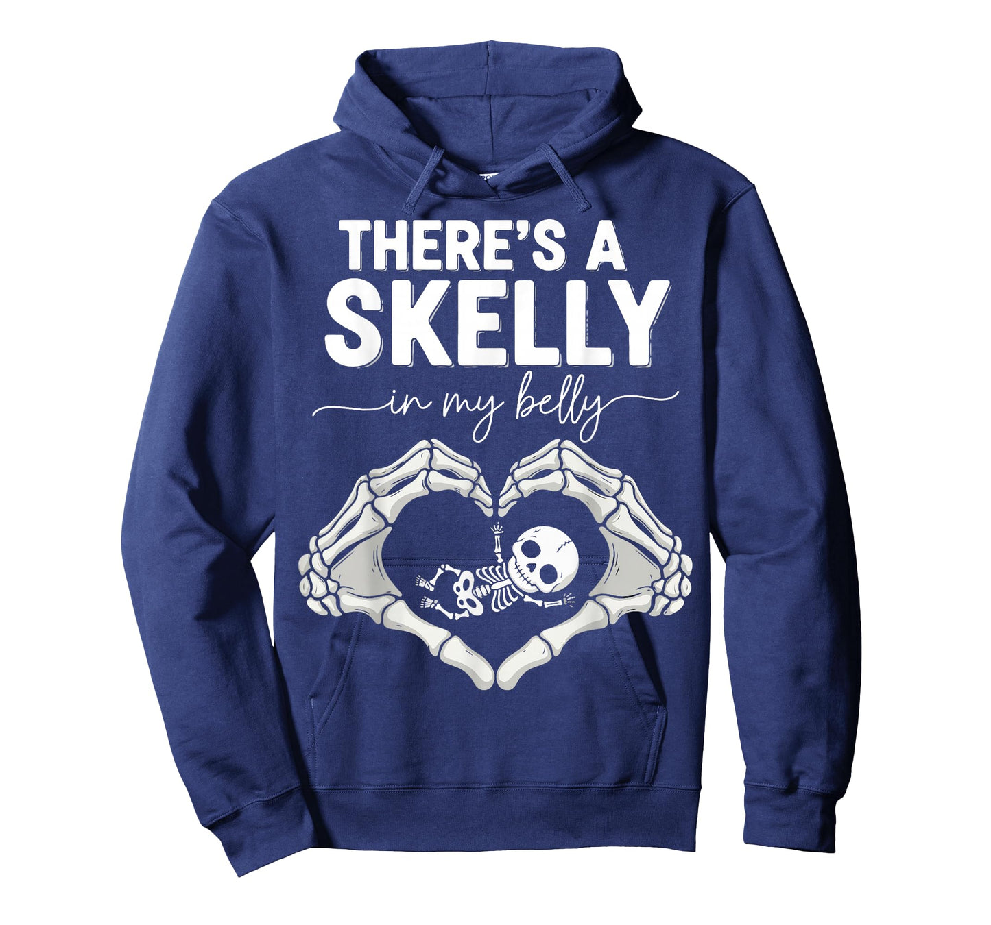 Funny Skeleton There's Skelly in My Belly Pregnant Halloween T-Shirt