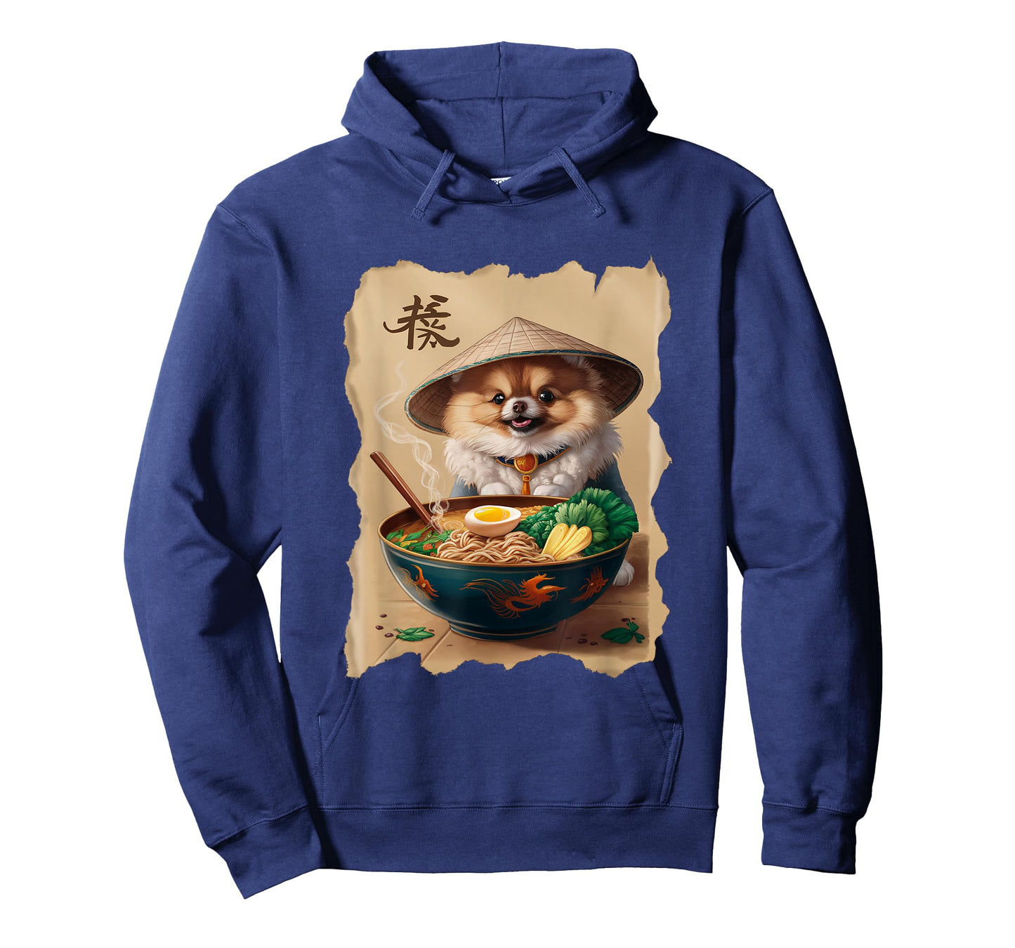 Men Woman Kawaii Eating Ramen Japanese Pomeranian T-Shirt