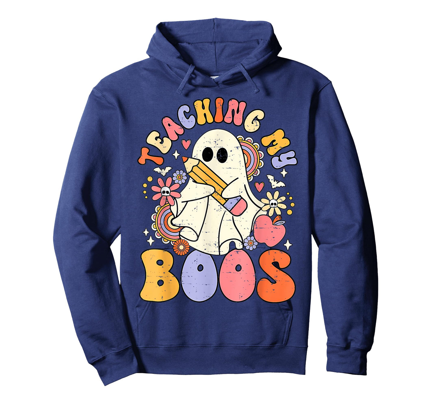 Teaching My Boos Cute Ghost Retro Groovy Teacher Halloween T-Shirt
