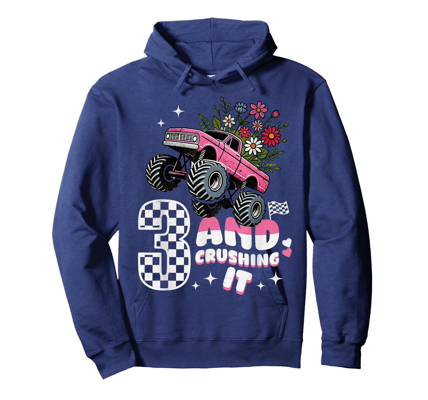 Girls Monster Truck 3rd Birthday Party 3 & Crushing It Kids T-Shirt
