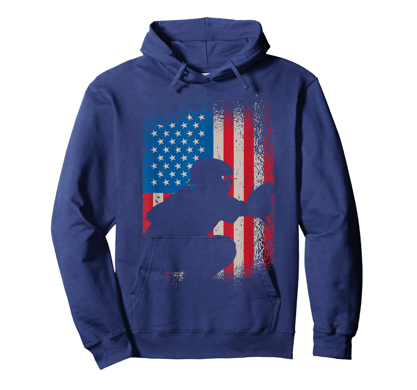 American Flag Baseball Catcher Design - USA Flag Baseball T-Shirt