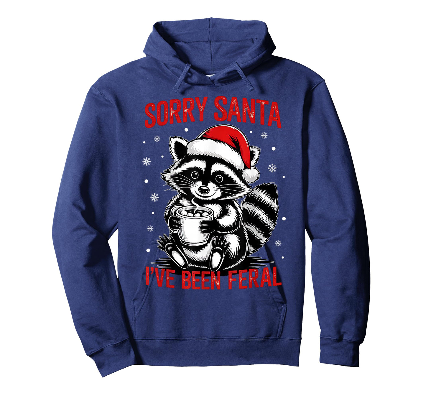 Sorry Santa I've Been Feral Xmas Santa Hat Raccoon Christmas T-Shirt