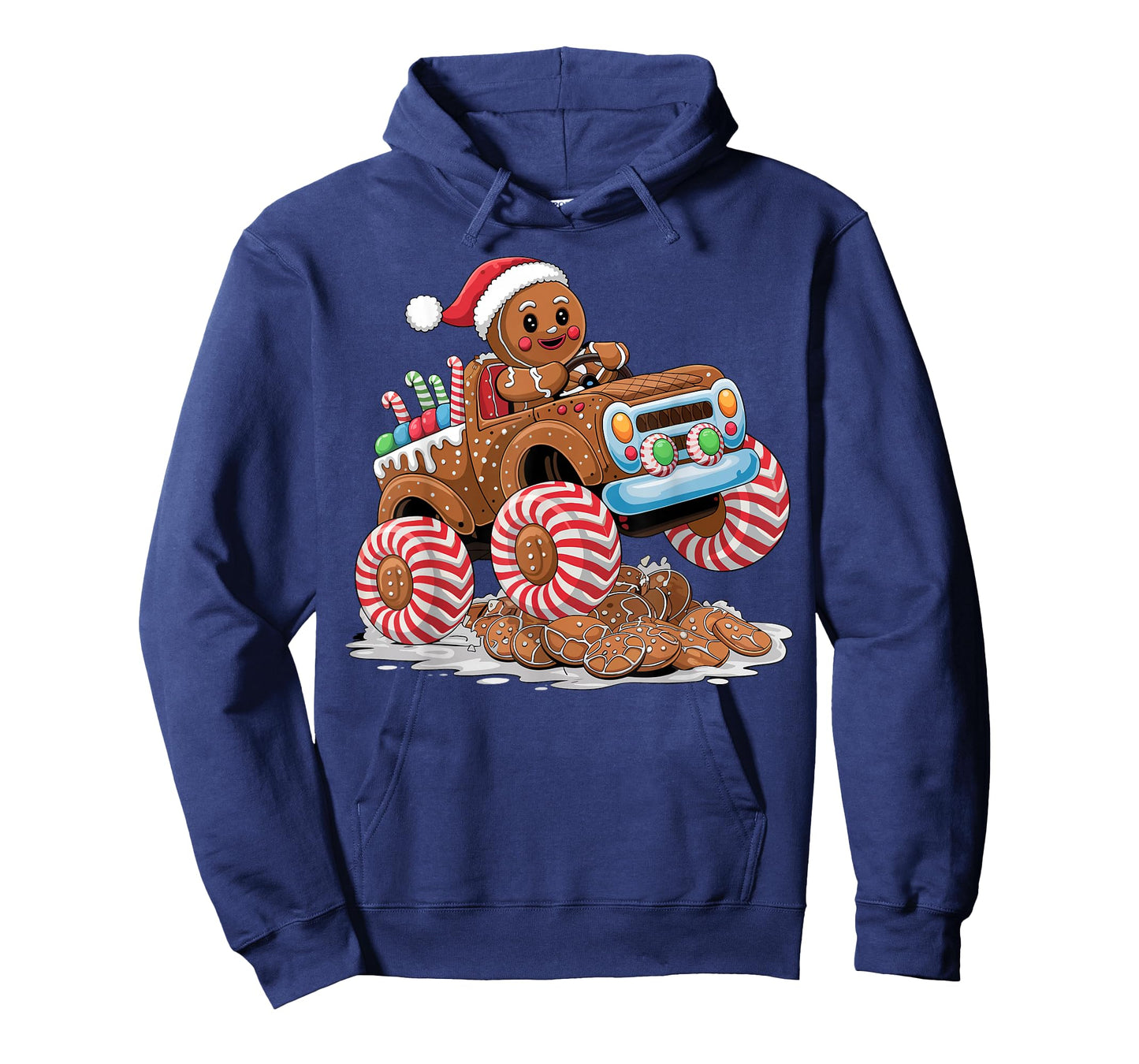 Monster Truck Gingerbread Man Funny Christmas Baking T-Shirt