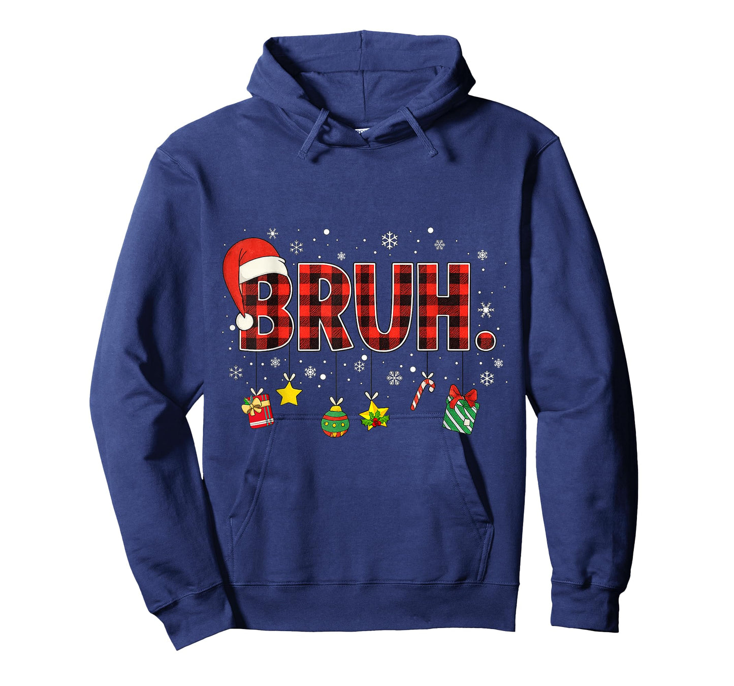 Bruh Funny Christmas Red Plaid Teens Boys Kids Xmas Pajamas T-Shirt