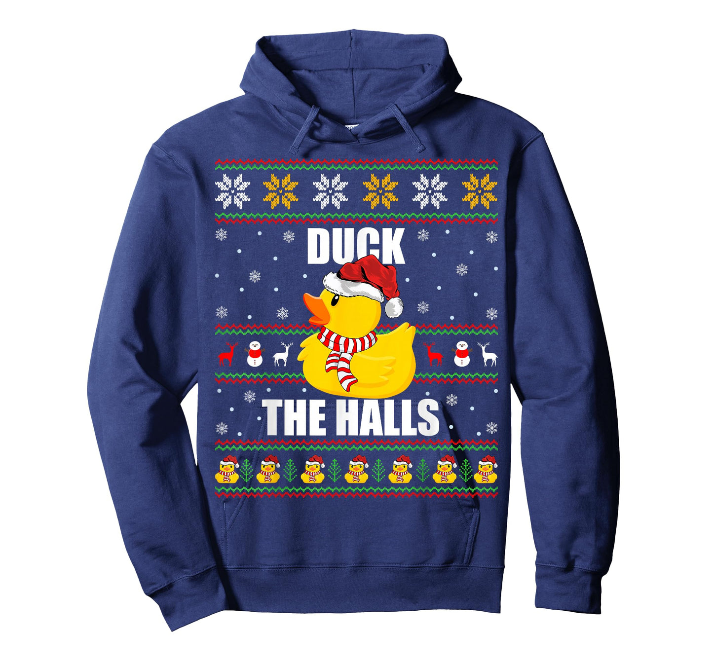 Ugly Xmas Sweater Style Funny Rubber Duck Christmas Pajamas T-Shirt
