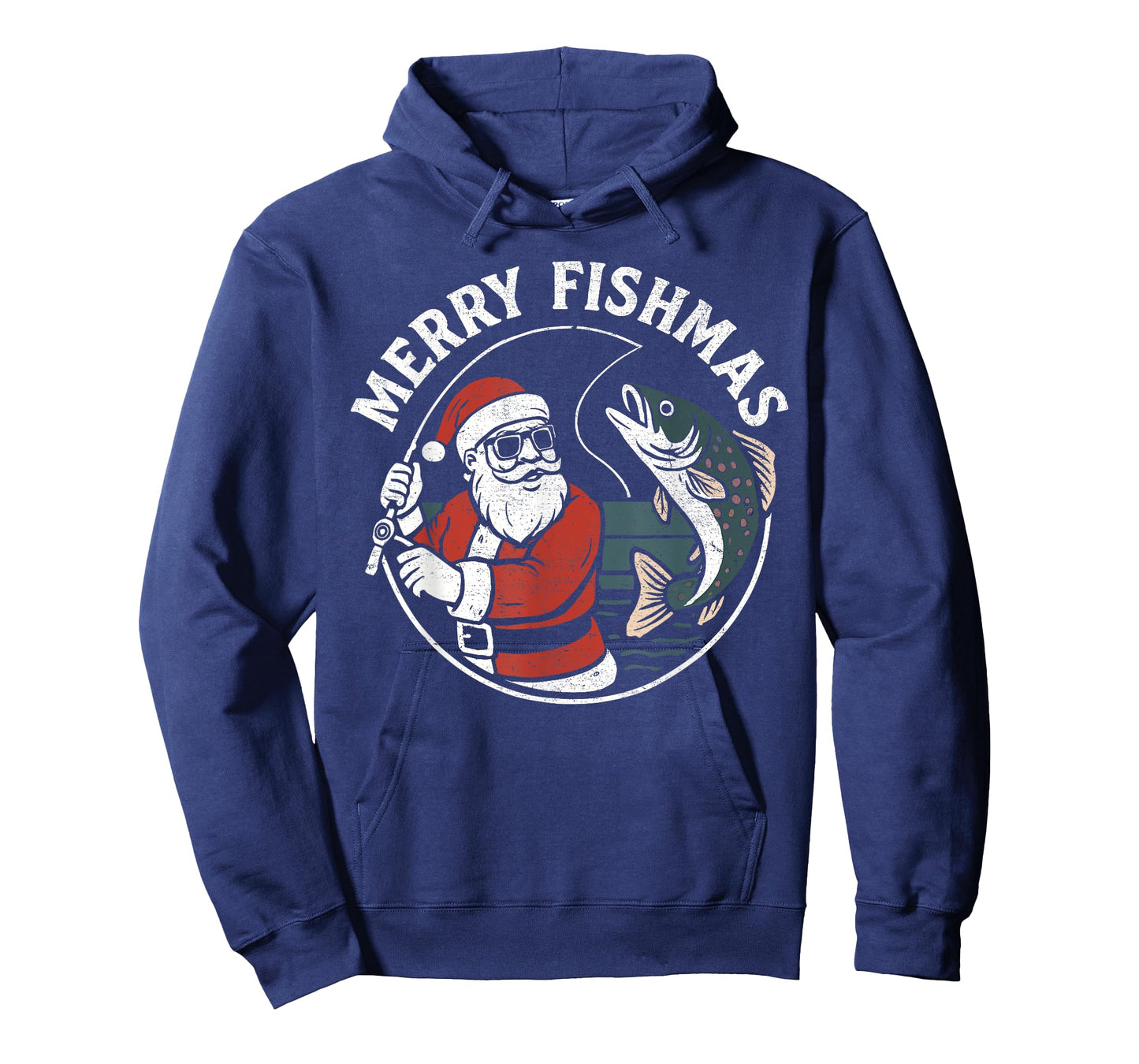 Merry Fishmas, Christmas Fishing Santa Claus T-Shirt
