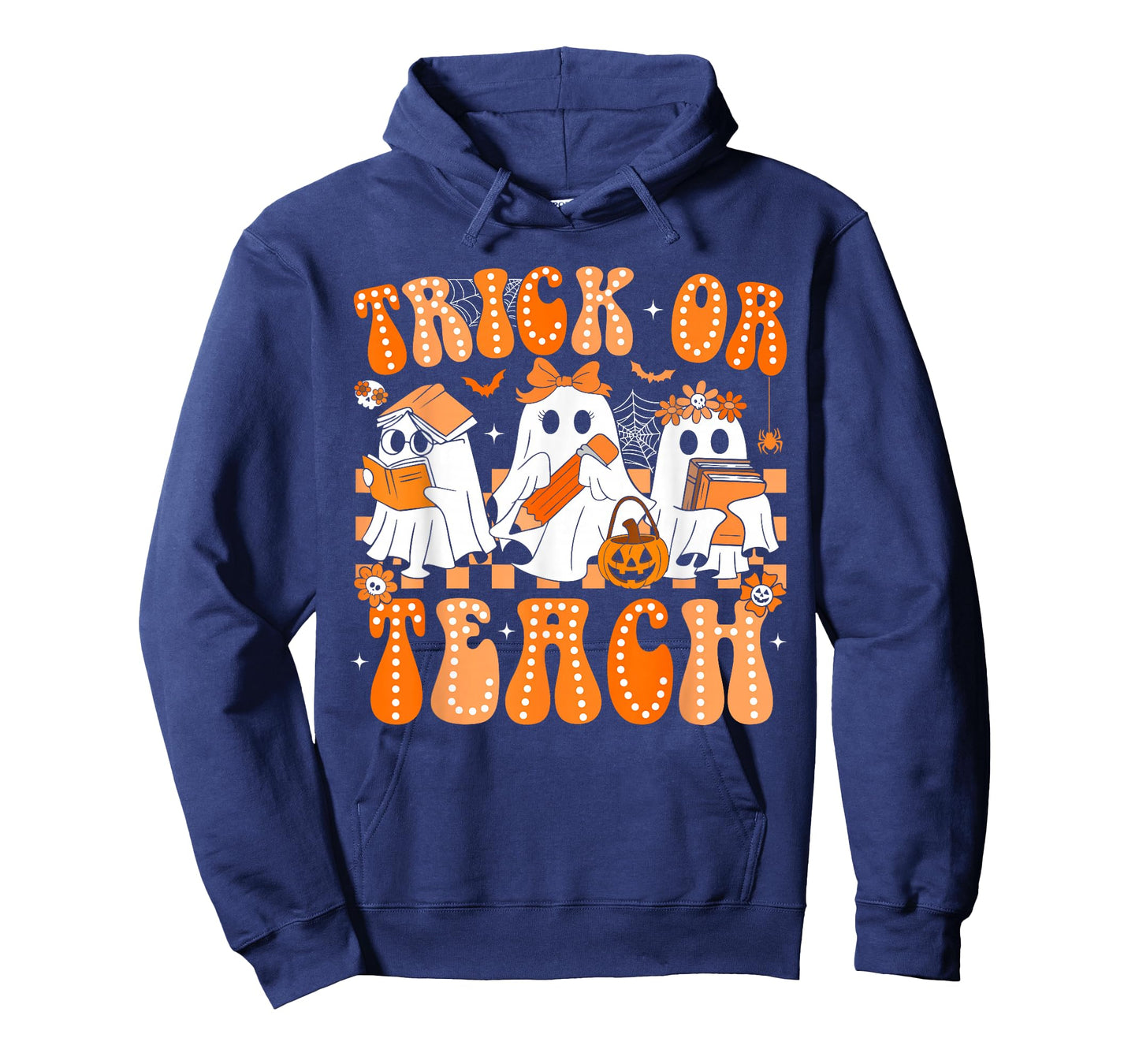 Groovy Teacher Halloween Trick or Teach Ghost Men Women Kids T-Shirt