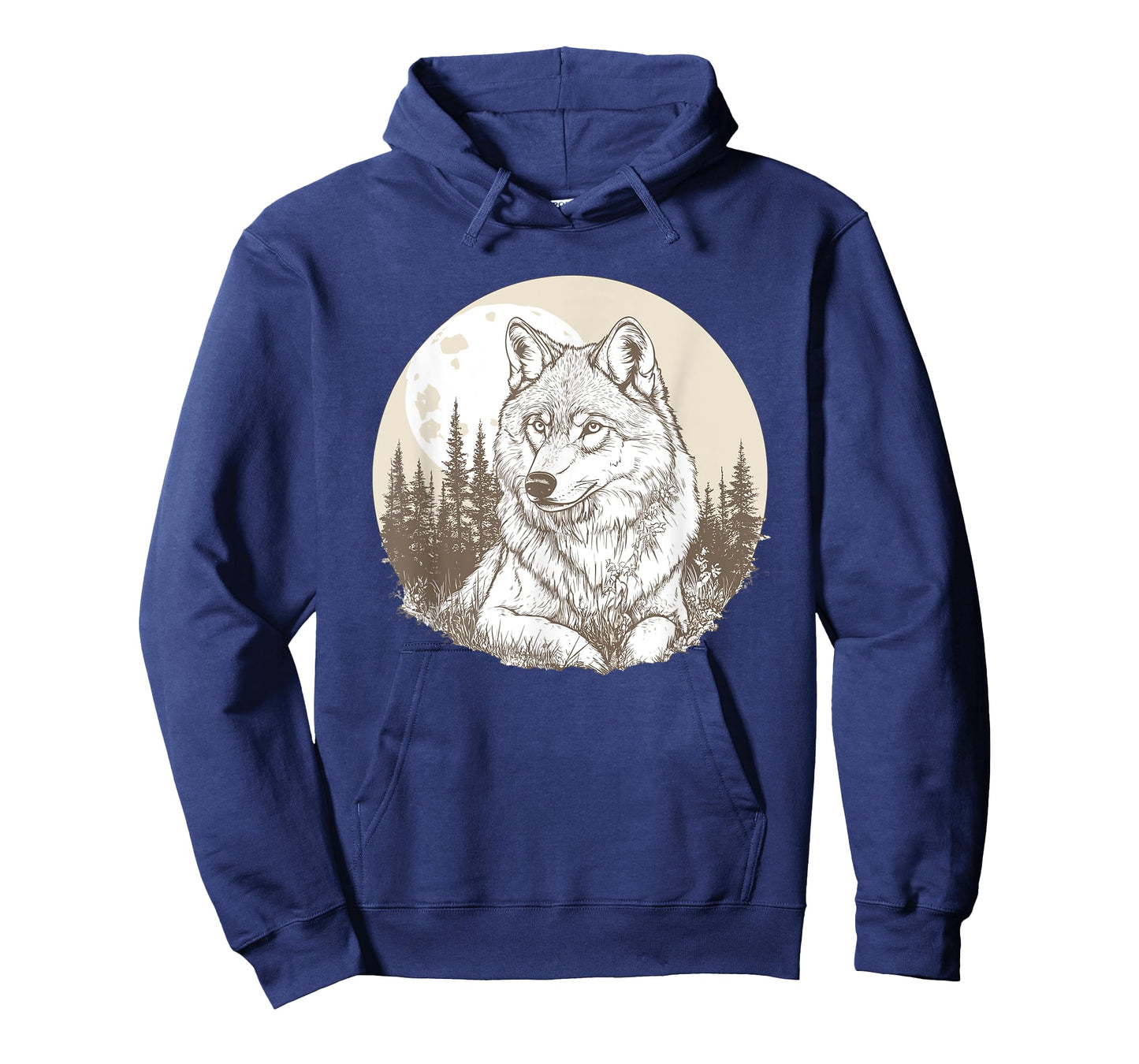 Wolf Under Full Moon In Forest T-Shirt
