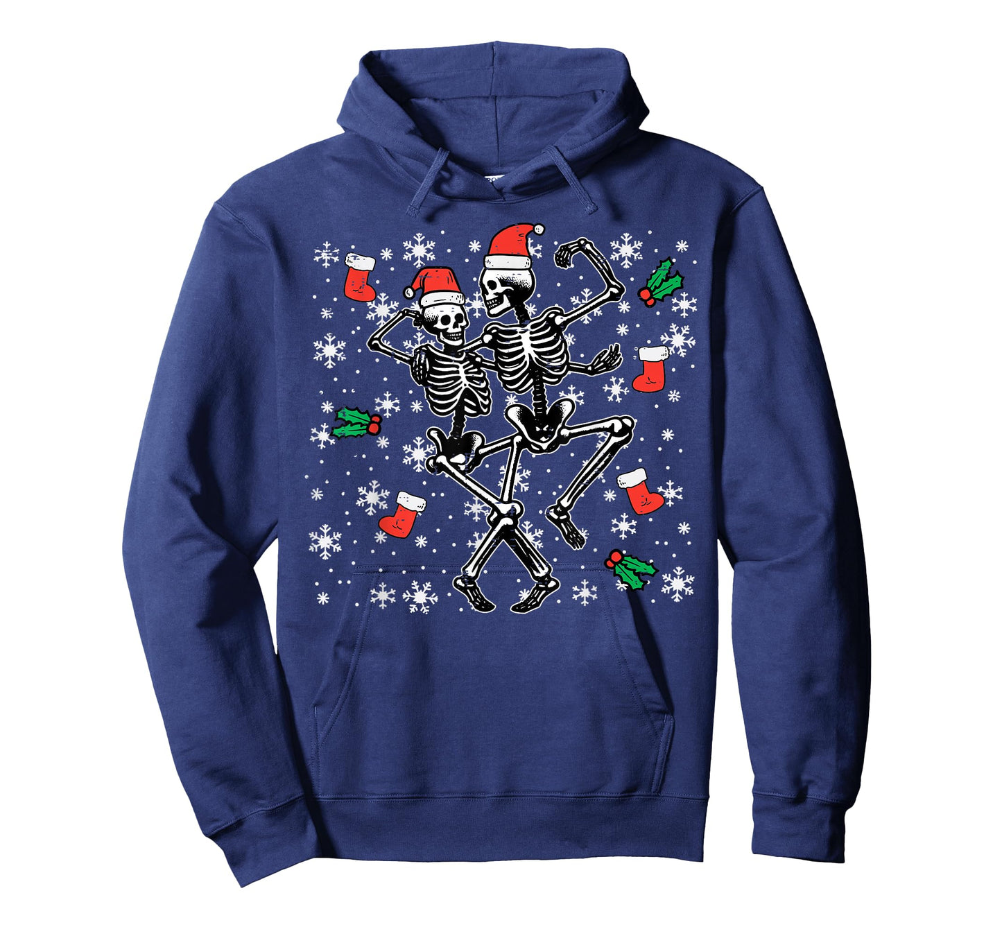 Christmas Dancing Skeletons Funny Xmas Bones Goth Women Men T-Shirt