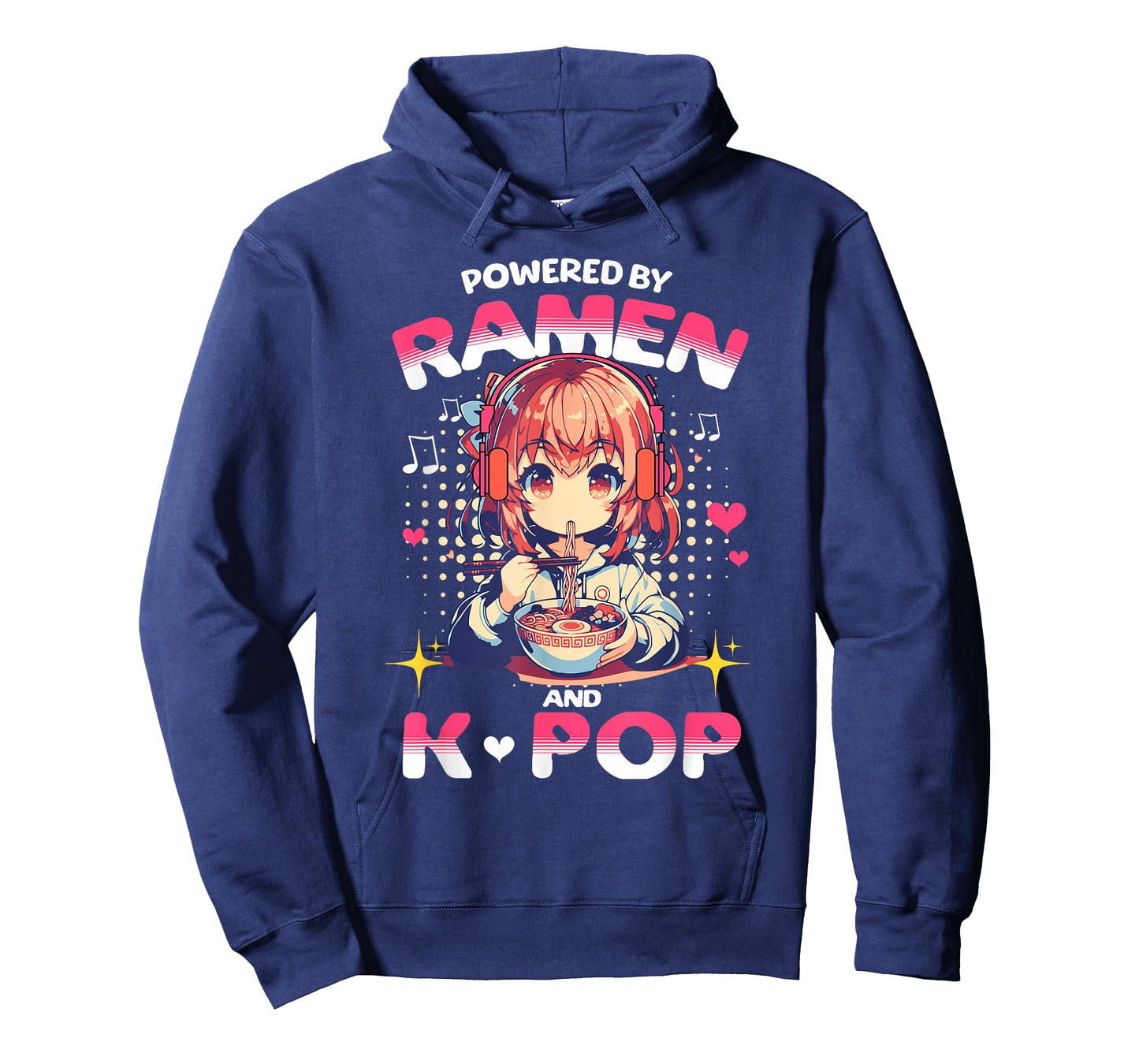 Powered by Ramen and K Pop Funny Anime Korean Music Manga T-Shirt